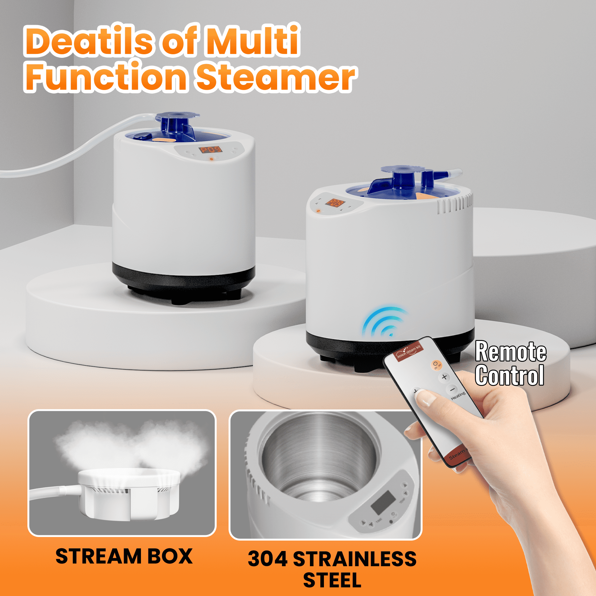 2 Person Steam Sauna with Remote Control,Two Folding Chairs,Large Space Sauna for Bedroom,Living Room,Gym