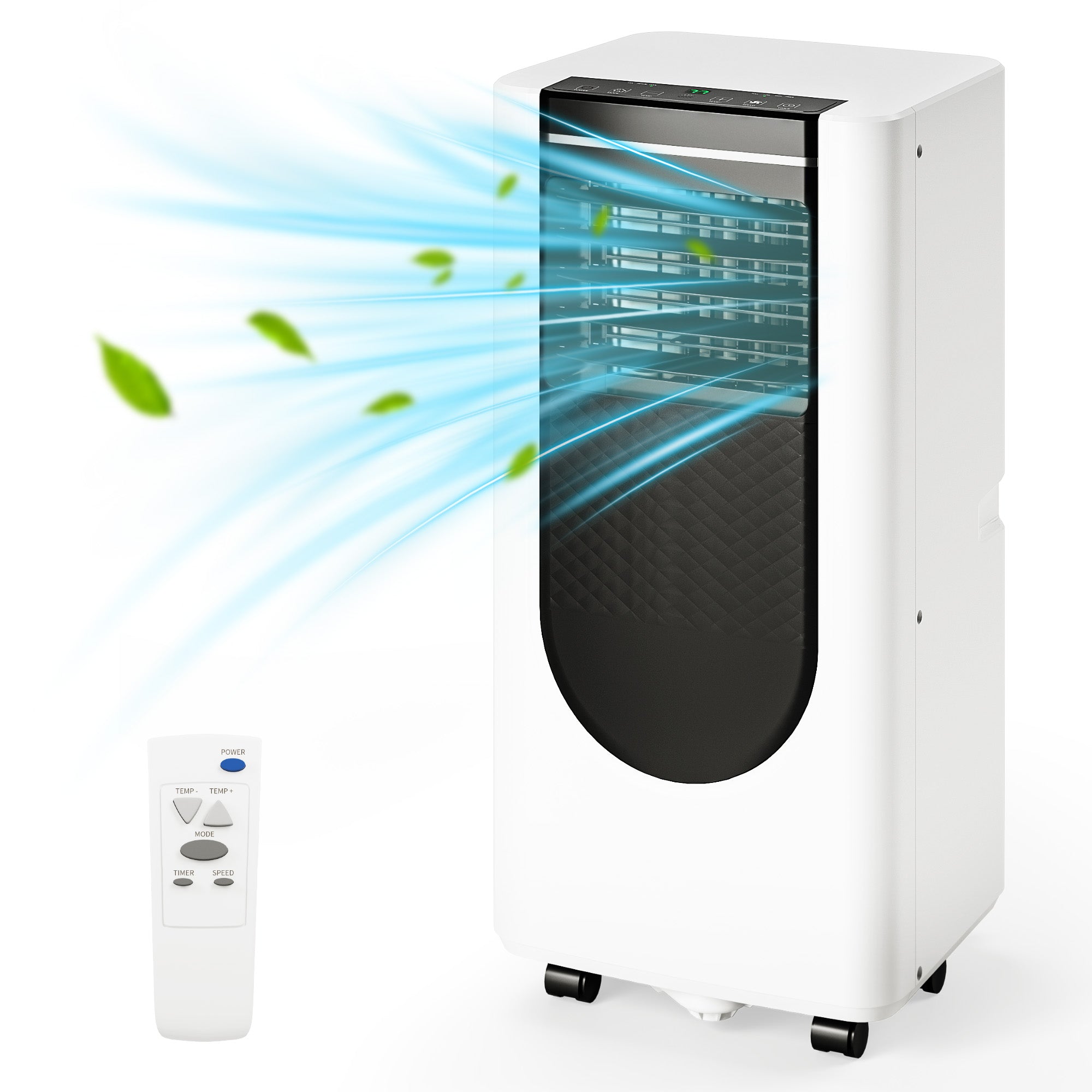 Manastin 8000 BTU Portable Air Conditioner, 3-in-1 AC Unit with Cooling, Dehumidifier & Fan Modes, Covers Up to 350 Sq. Ft, Quiet Operation, Remote Control, 24H Timer, and Window Installation Kit