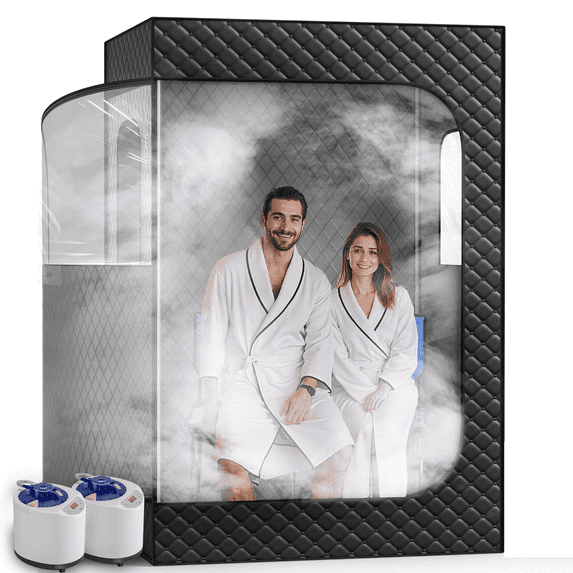 2 Person Steam Sauna with Remote Control,Two Folding Chairs,Large Space Sauna for Bedroom,Living Room,Gym