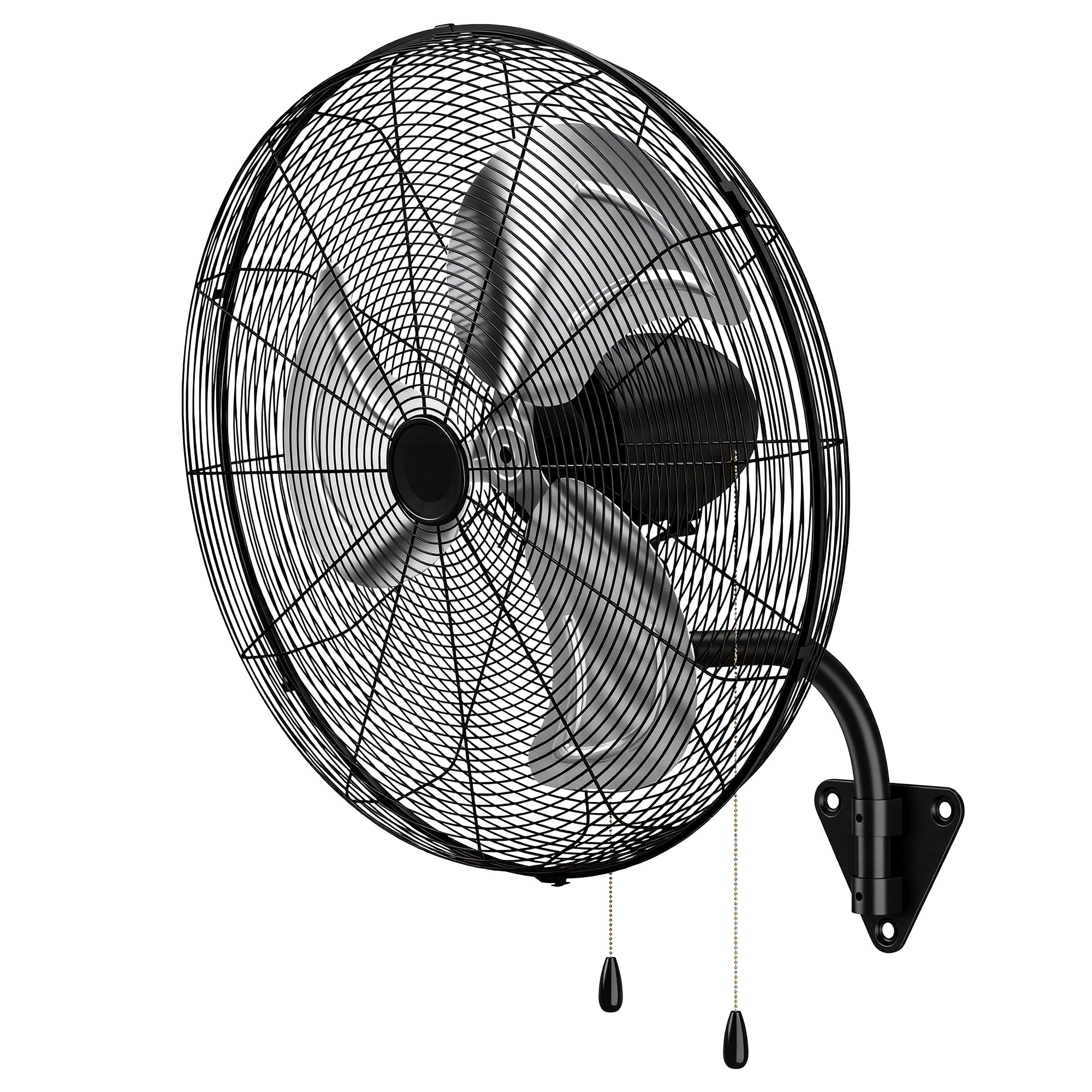 26 Inch Industrial Wall Mount Fan, Heavy Duty High Velocity Oscillating Wall Fan with 3 Speeds, 360° Adjustable Tilt Wall Mounted Fan for Garage, Workshop, Warehouse, Patio, Commercial and Home