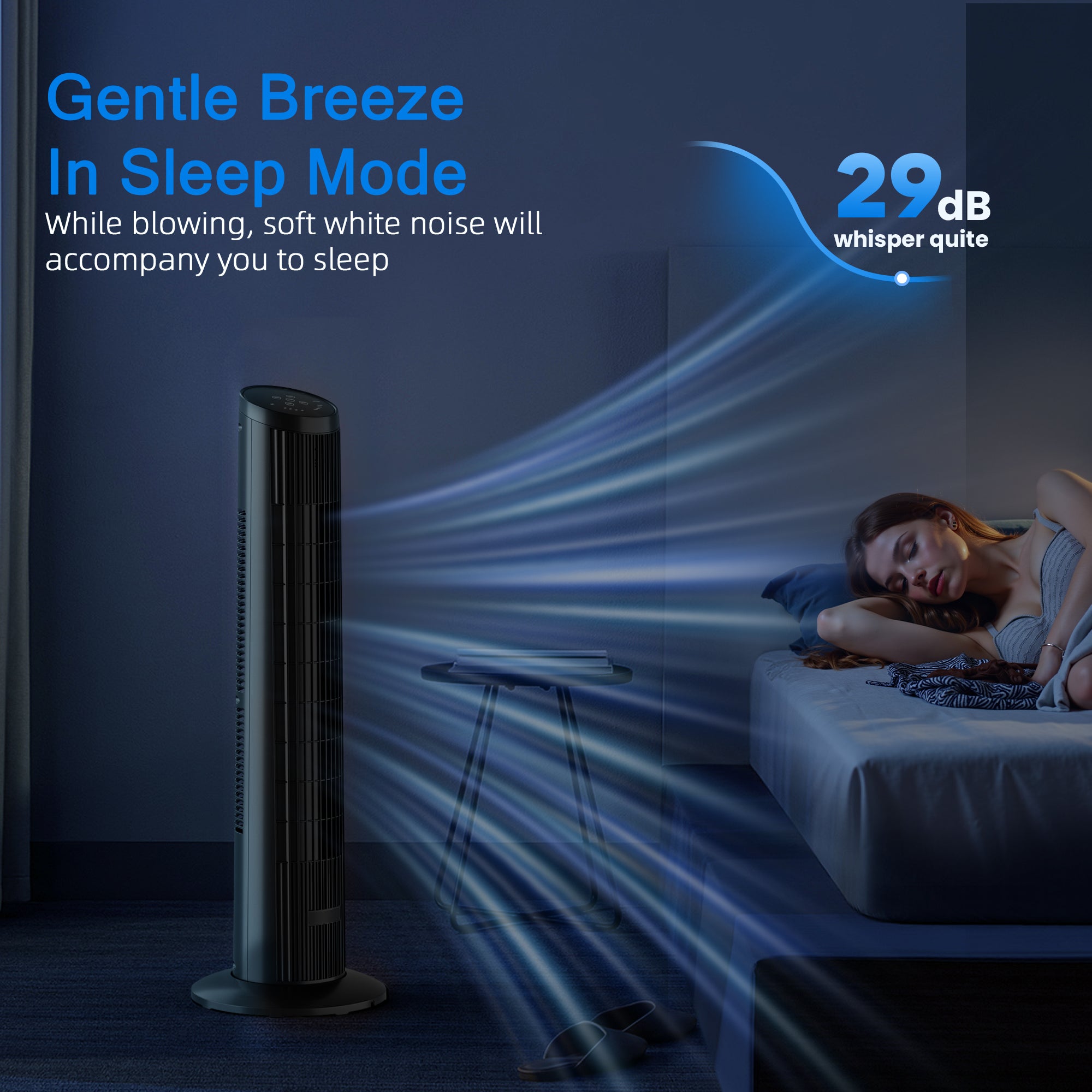 Manastin Tower Fan for Bedroom, Standing Fan with Remote, 25ft/s, 25dB Quiet, 3 Speeds&Modes, 15H Timer, 33" Cooling Fans that Blow Cold Air