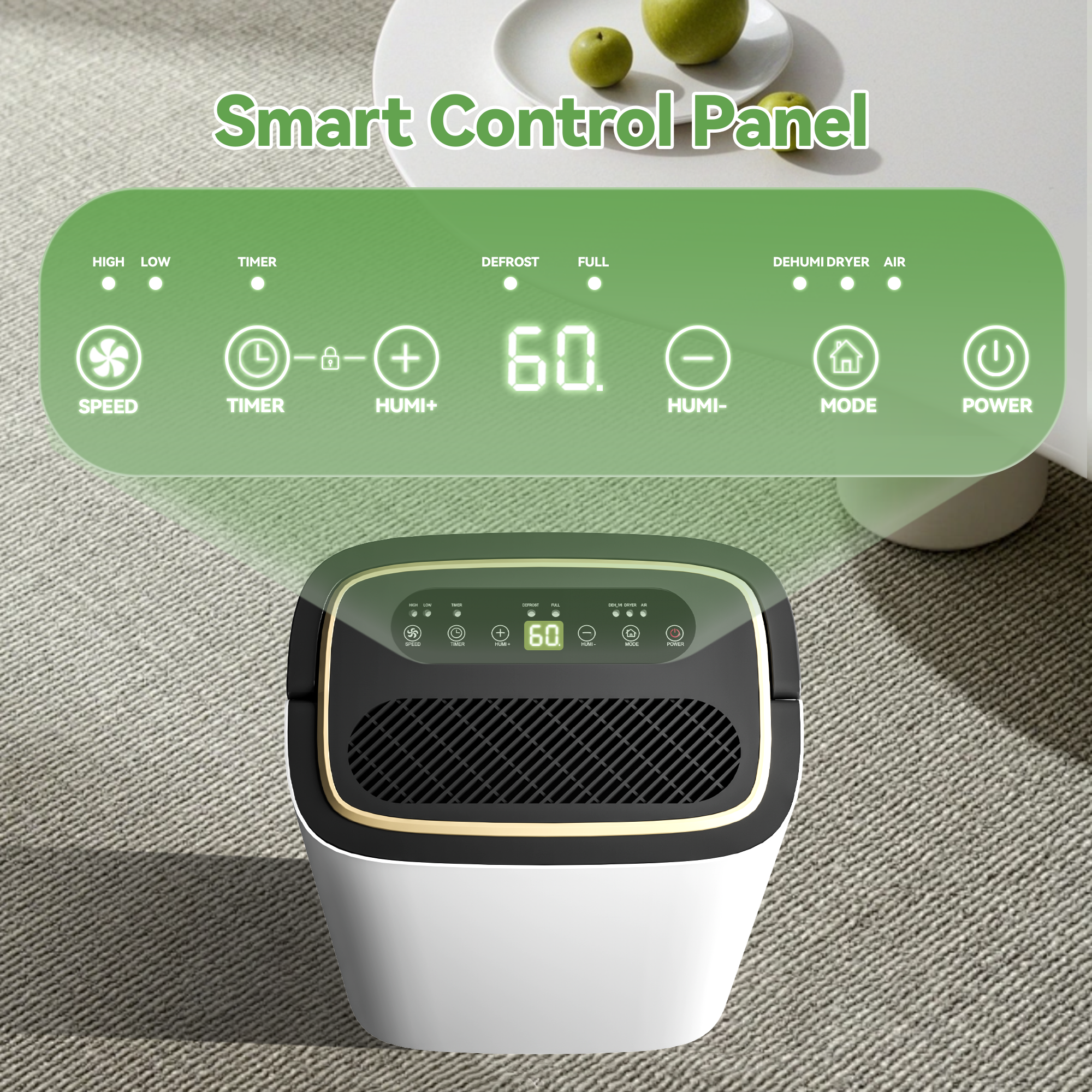 Manastin 9-Pint (DOE) Multi-Function Dehumidifier, 3000 Sq. Ft Coverage Area with 3 Modes, 74 OZ Water Tank/24H-Timer/Drain Hose/Child lock, for Bedroom/Office/Laundry Room