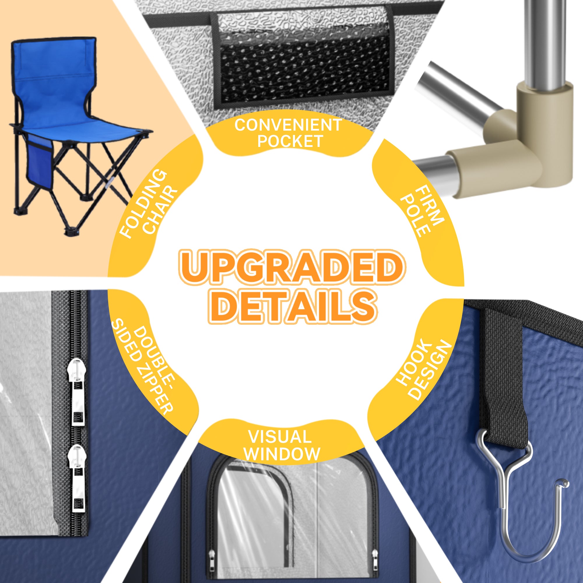 Portable Steam Sauna, 15 Levels of Foldable Sauna for Home, Sauna Box with 1200w 3L Steamer, Personal Sauna with Remote Control and Folding Chair, (Oxford Cloth, Navy Blue)