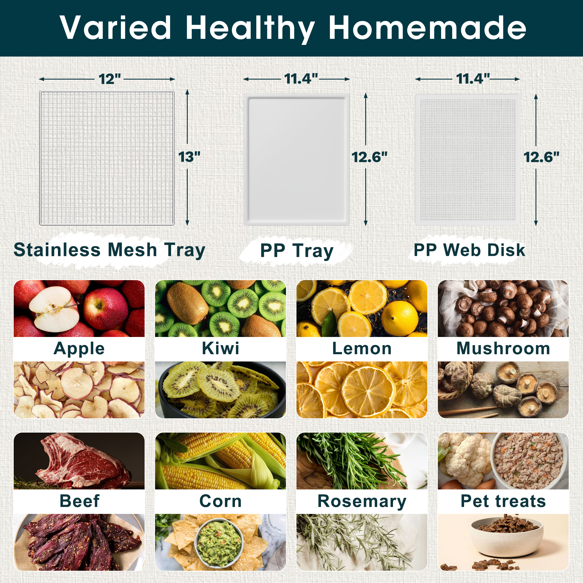 Manastin Food Dehydrator with 8 Stainless Steel Trays, Adjustable Temperature & 24-Hour Timer, Perfect for Drying Fruits, Meat, Herbs, Beef Jerky, and Snacks