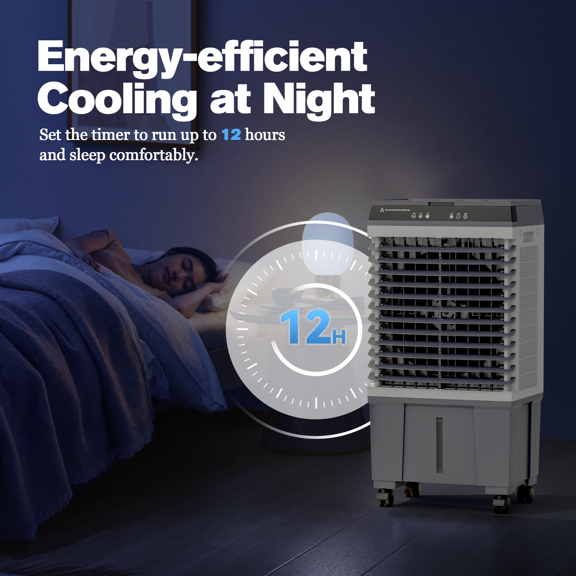 Portable Evaporative Air Cooler, 1800 CFM Swamp Cooler with Large 8-Gal Water Tank & 4 Oversized Ice Box, 120° Swing, Upgraded Remote, 12H Timer, 4-in-1 Air Cooling Fan for Indoor Outdoor, 32 inch