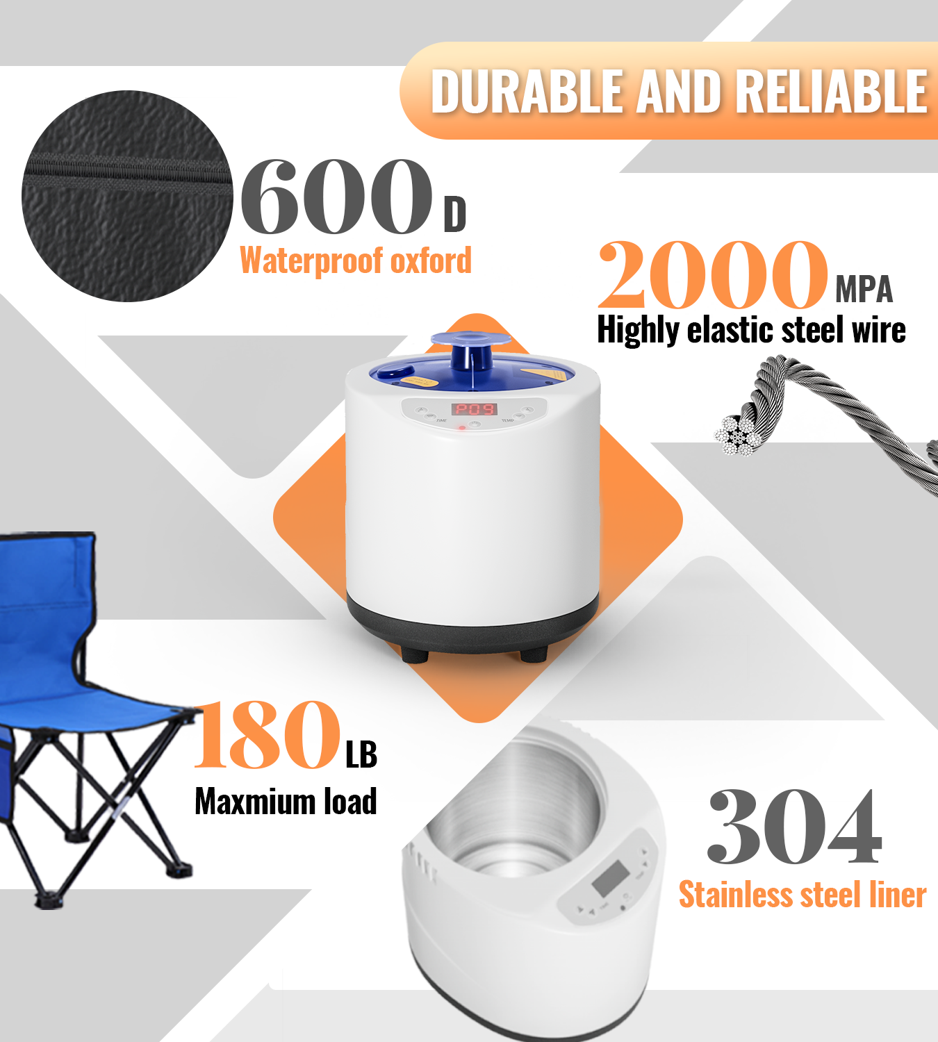 Portable Sauna Box for Home, Foldable Steam Nurecover Sauna Tent at Home Use, ๐ฏ ๐๐ฒ๐ฐ๐ to Install and Fold, XL Steamer, Folding Chair & Remote Control, 2.7โ x 2.7โ x 4.8โ