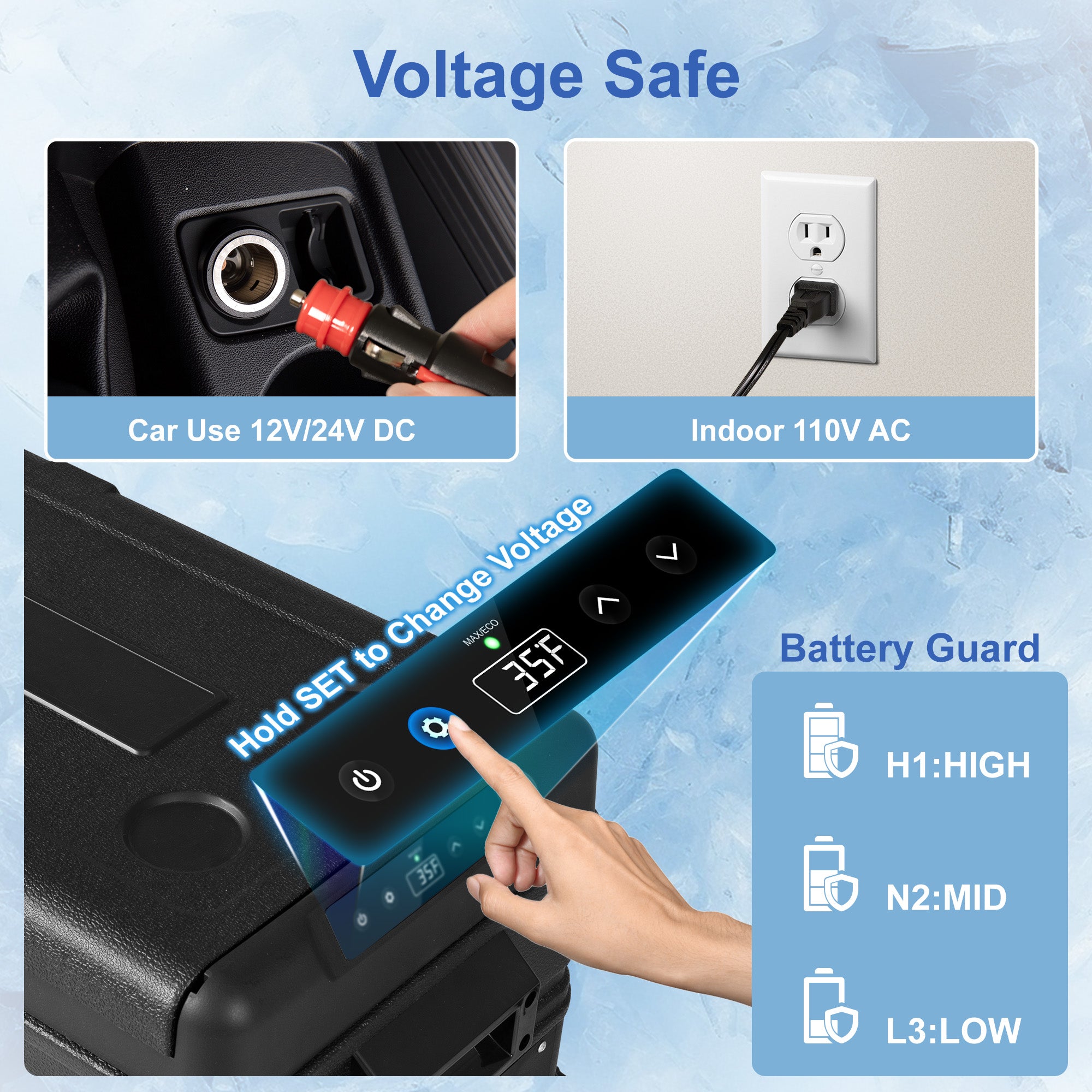 Manastin 12V Car Refrigerator, Portable Freezer (12/24V DC & 110~240V AC), -4℉ to 50℉, 37QT (35L) Truck Fridge with Wheels, Baskets & Shelf for RV, Van, Camping, Travel, and Road Trips(Black)