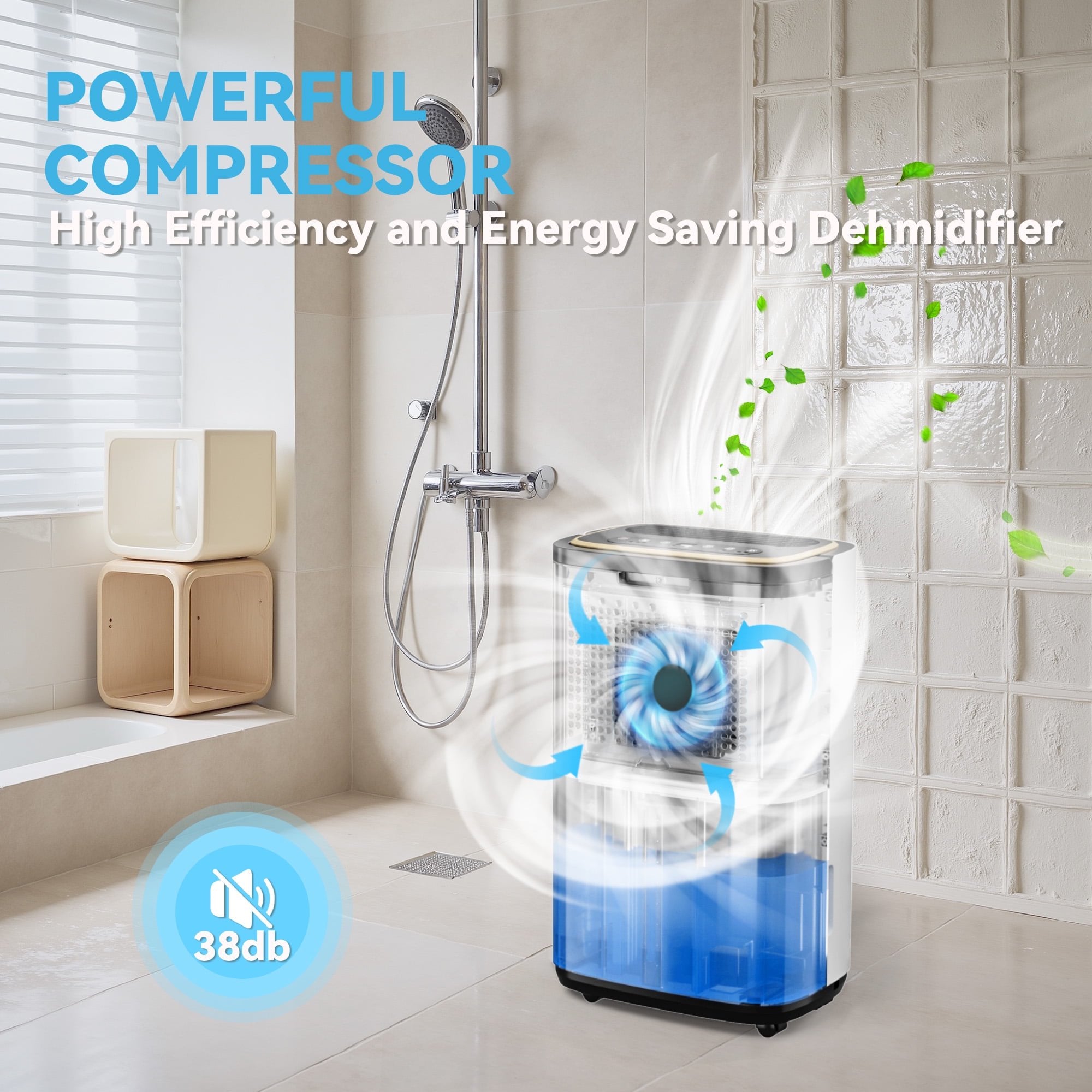 Manastin 9-Pint (DOE) Multi-Function Dehumidifier, 3000 Sq. Ft Coverage Area with 3 Modes, 74 OZ Water Tank/24H-Timer/Drain Hose/Child lock, for Bedroom/Office/Laundry Room