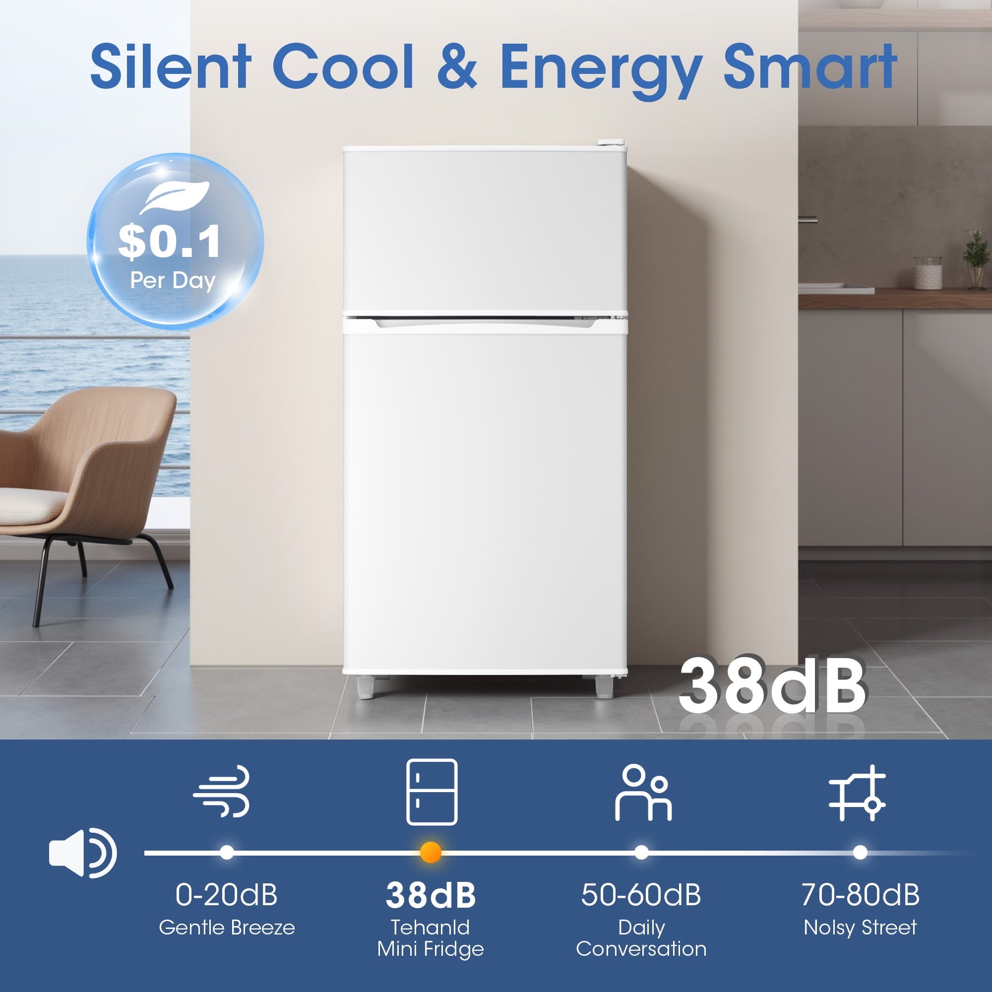 Manastin Adjustable Temperature Control Refrigerator, 40.79 lb