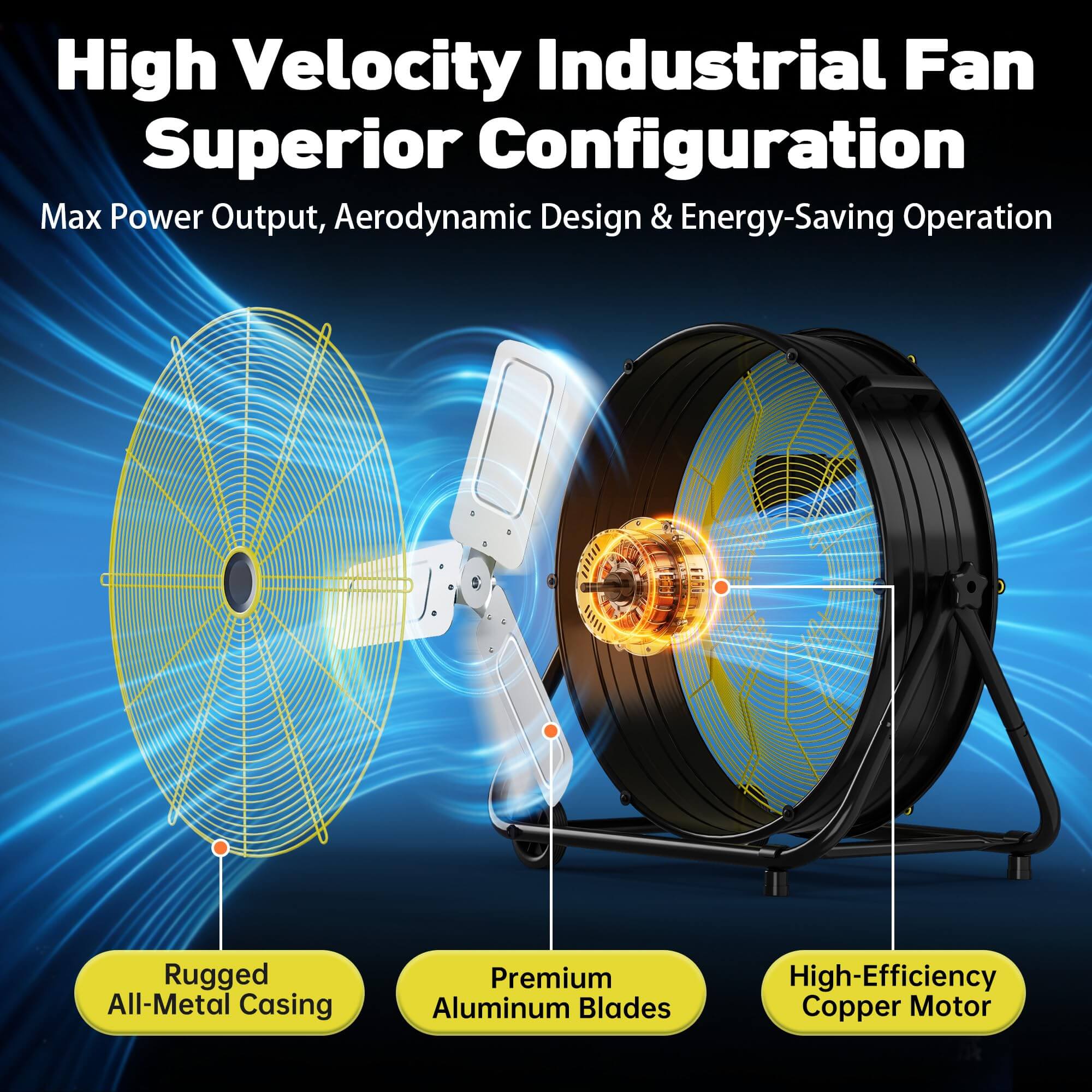 Industrial Drum Fan BKF25 High Velocity