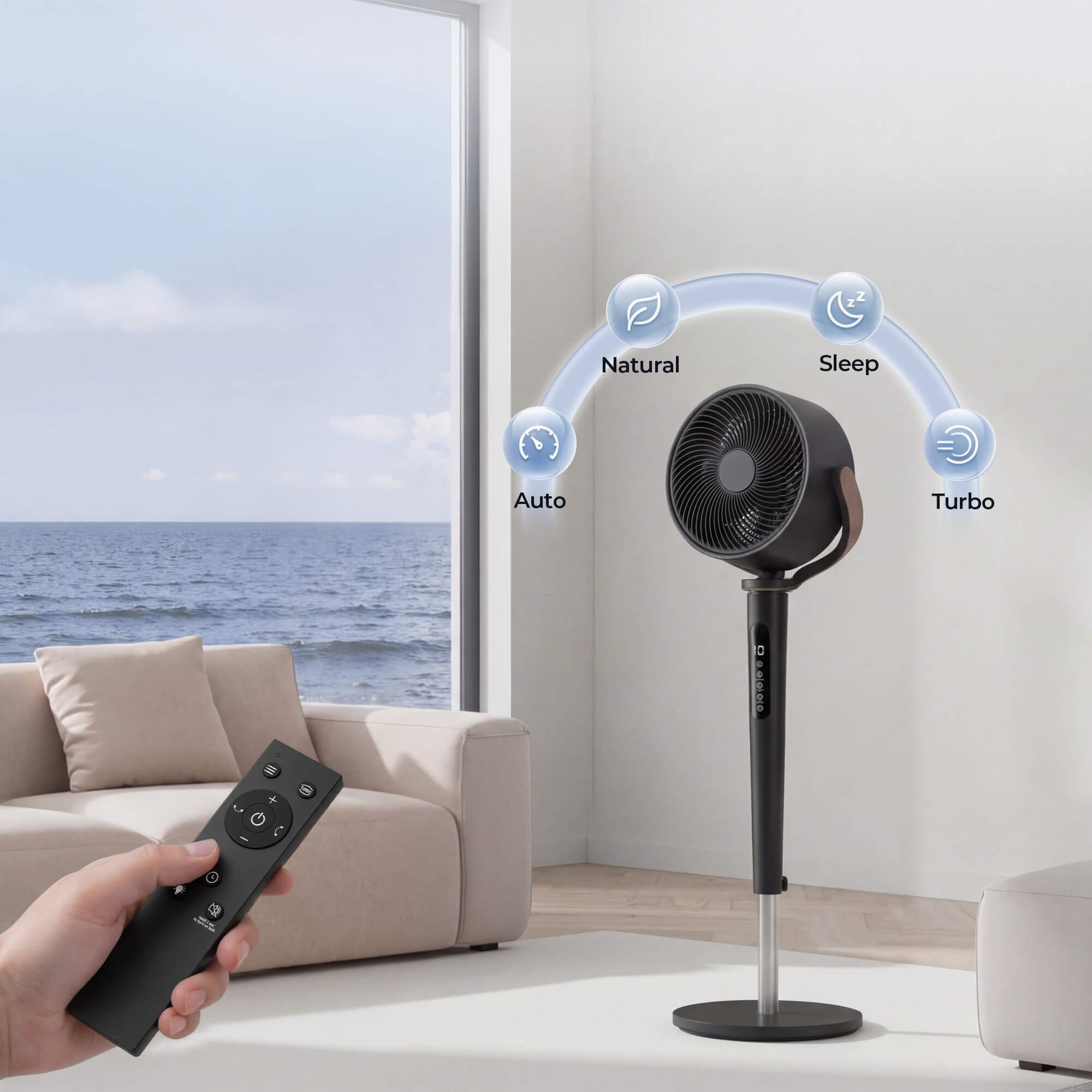 Manastin Oscillating Fan 4 Wind Mode | 16 Wind Speeds