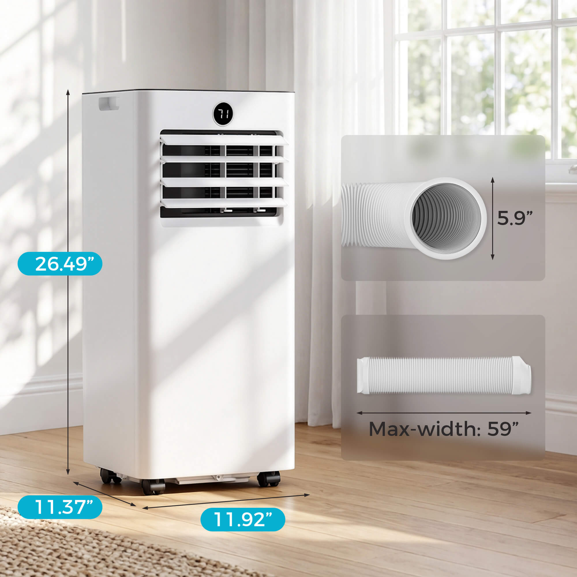 Portable Air Conditioner PAC25 dimension