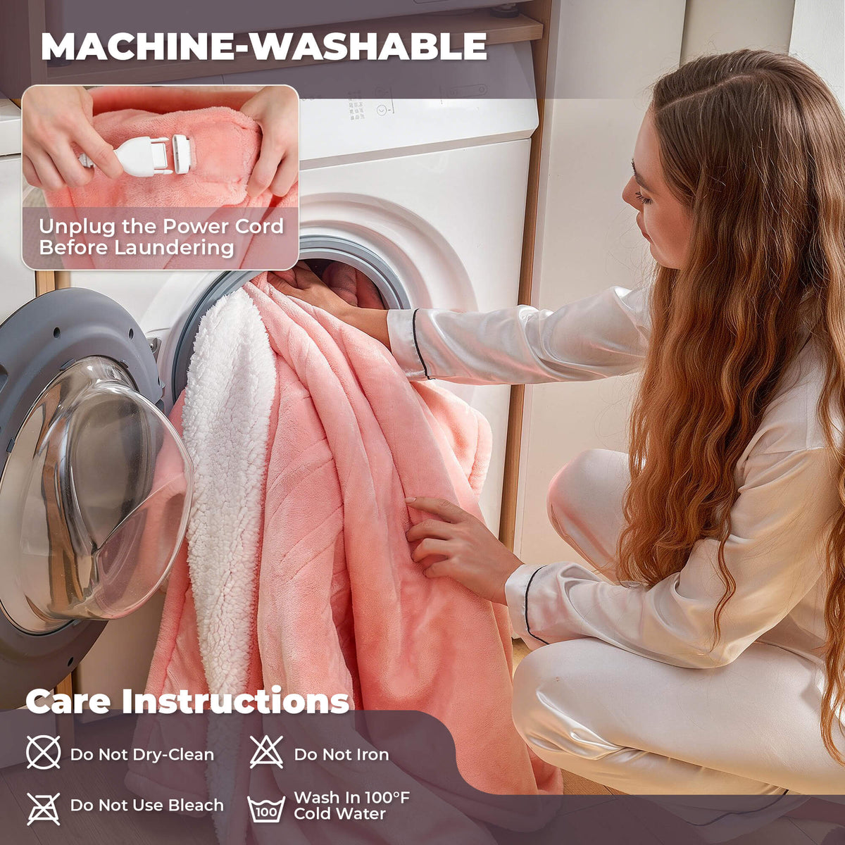 Wearable Heated Blanket with Sleeves & Foot Pocket