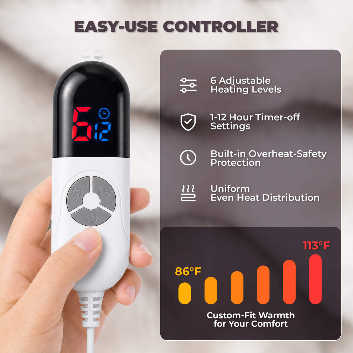 Wearable Heated Blanket with Sleeves & Foot Pocket