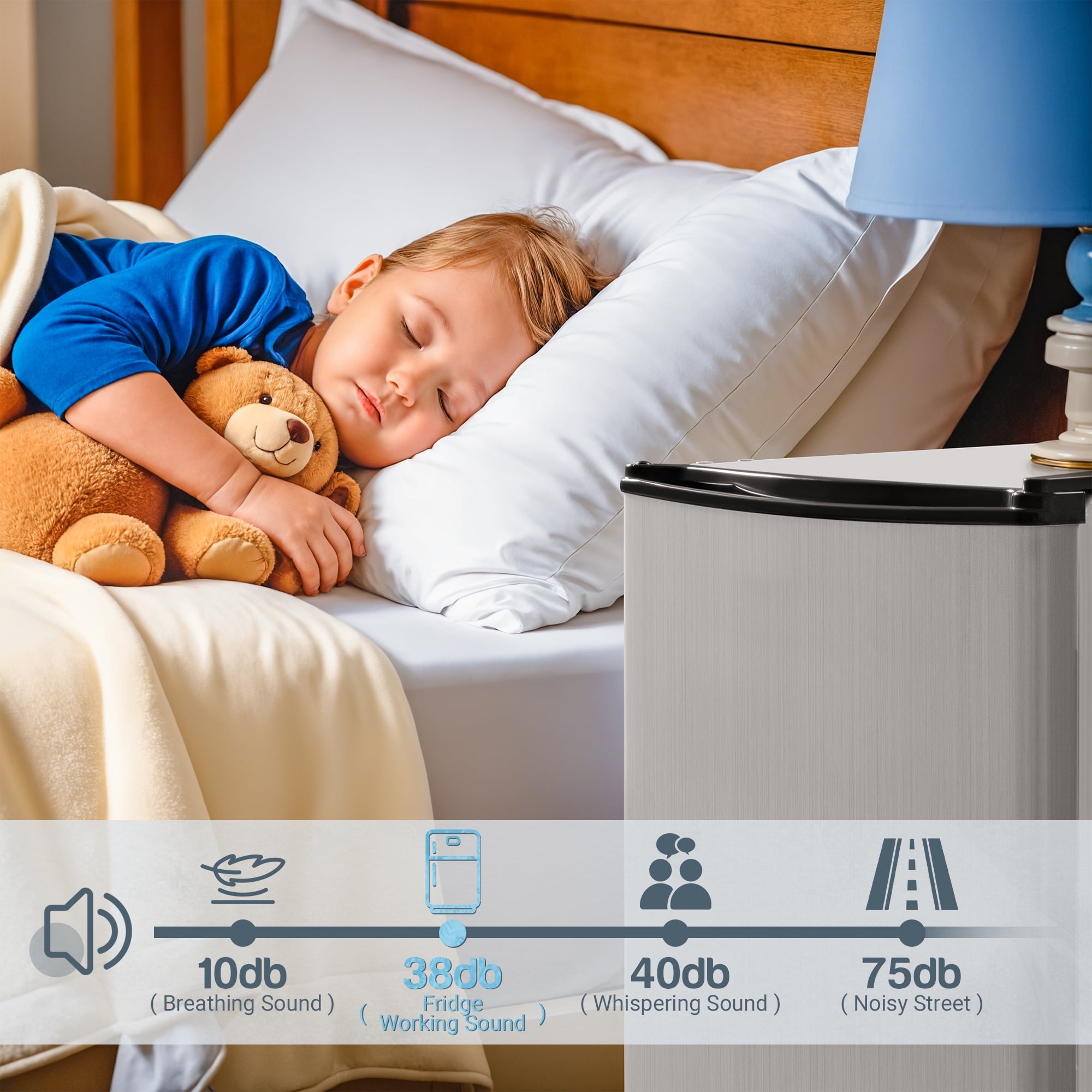 Manastin 3.3 cu. ft. Single Door Compact Refrigerator with Freezer, for Office, Bedroom, Apartment, Silver