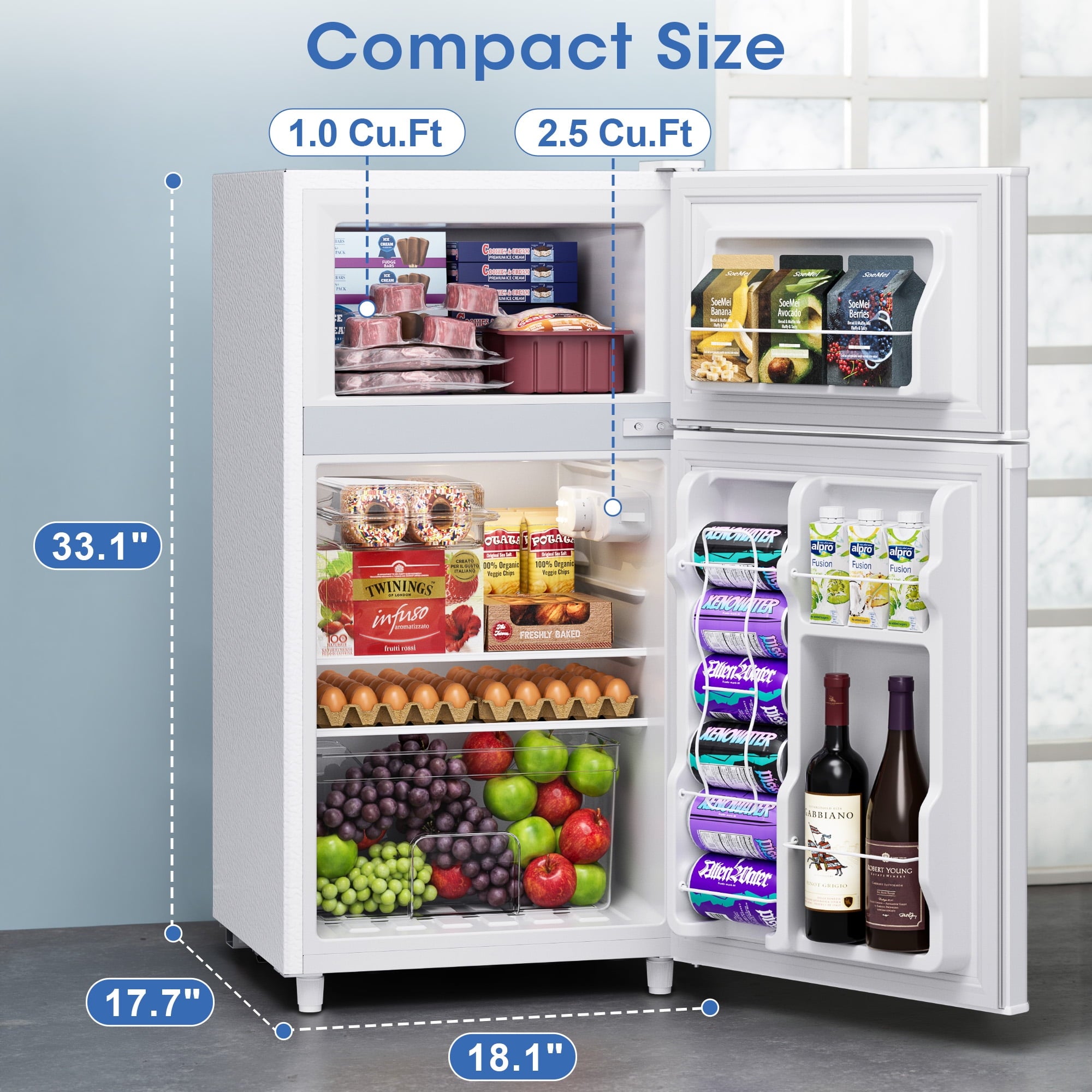 Manastin Adjustable Temperature Control Refrigerator, 40.79 lb