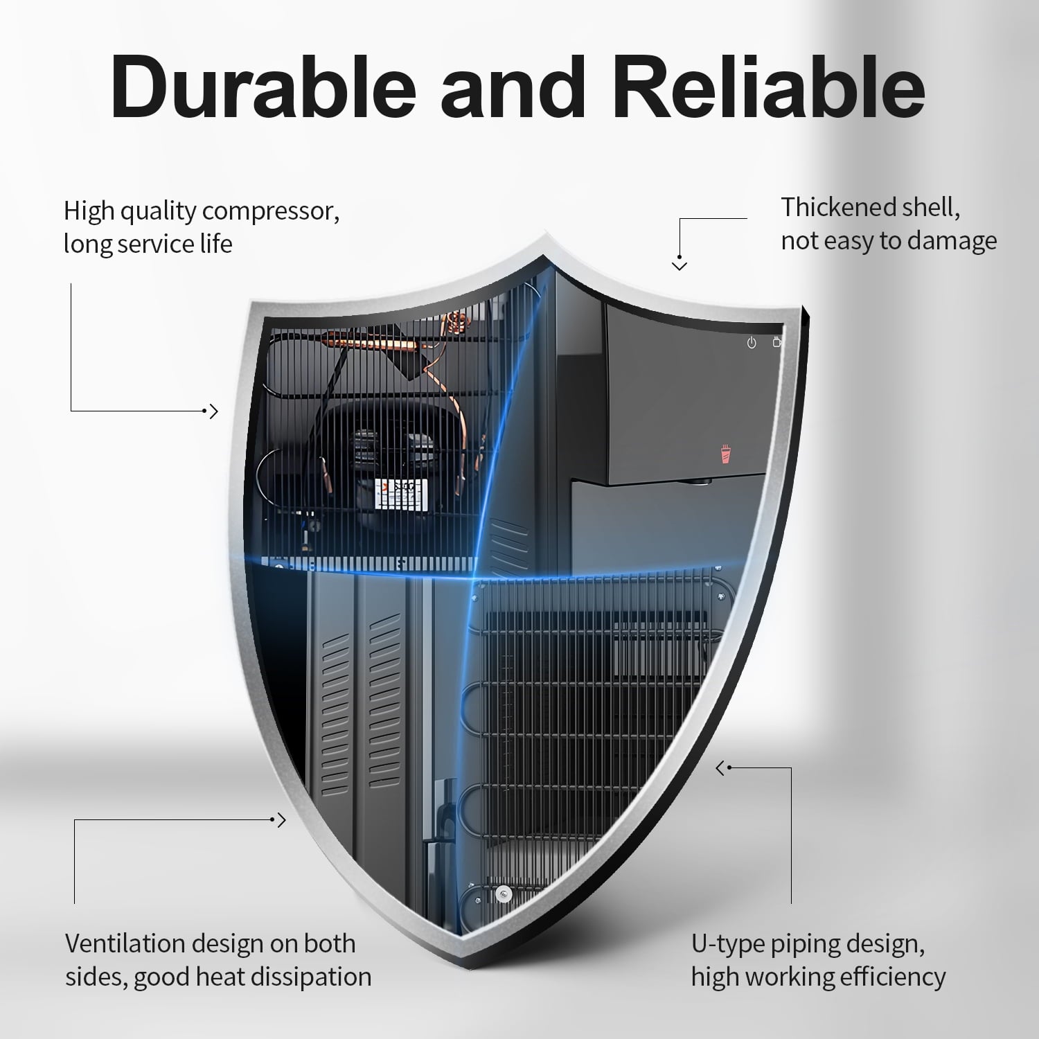 Water Coolers Dispenser 5 Gallon Top Load, Cold/Hot Water Cooler, Innovative Simple Design Quiet Operation Freestanding with Child Safety Lock for Home or Office, black