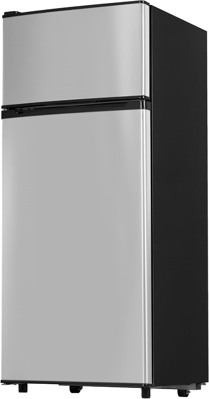 Manastin 4.5 Cu.ft Mini Refrigerator with Freezer,Small Refrigerator for Office,Kitchen,Dorm and Bedroom ,2 Doors Mini Fridge with Adjustable Shelves(Sliver)