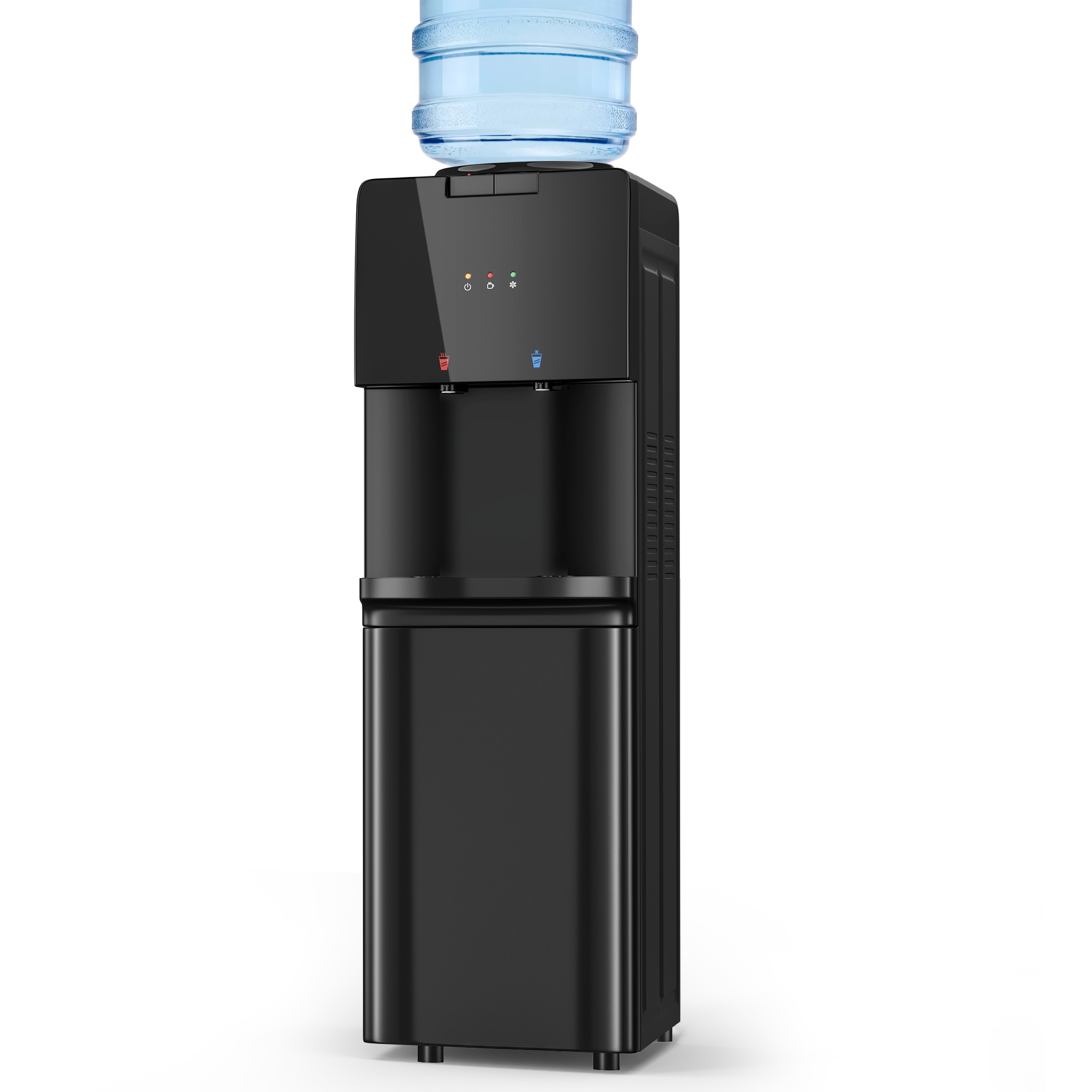 Water Coolers Dispenser 5 Gallon Top Load, Cold/Hot Water Cooler, Innovative Simple Design Quiet Operation Freestanding with Child Safety Lock for Home or Office， black