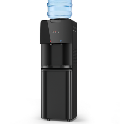 Water Coolers Dispenser 5 Gallon Top Load, Cold/Hot Water Cooler, Innovative Simple Design Quiet Operation Freestanding with Child Safety Lock for Home or Office， black