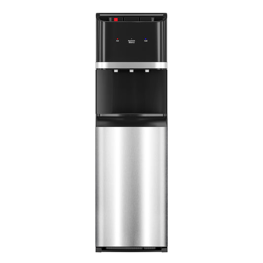Bottom Loading Water Cooler Dispenser for 3-5 Gallon Bottles, Stainless steel Water Cooler with 3 Temperature Settings - Hot, Cold & Room Water, Ideal Design for Home & Office, Black