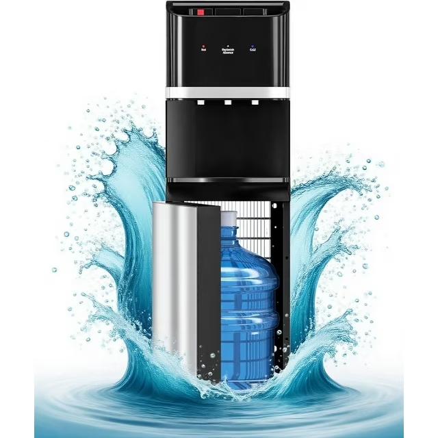 Manastin Bottom Loading Water Cooler Dispenser for 3-5 Gallon Bottles, Stainless Steel Water Cooler with 3 Temperature Settings - Hot, Cold & Room Water, Ideal Design for Home & Office
