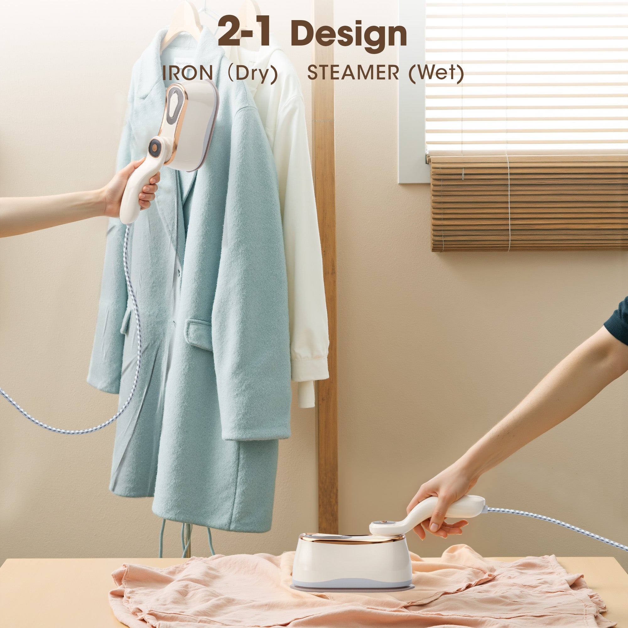 Manastin Mini Steam Iron , 1000W High-Power, 3 Steam Levels, 218ml Tank, Compact & Portable for Travel, Home, RV