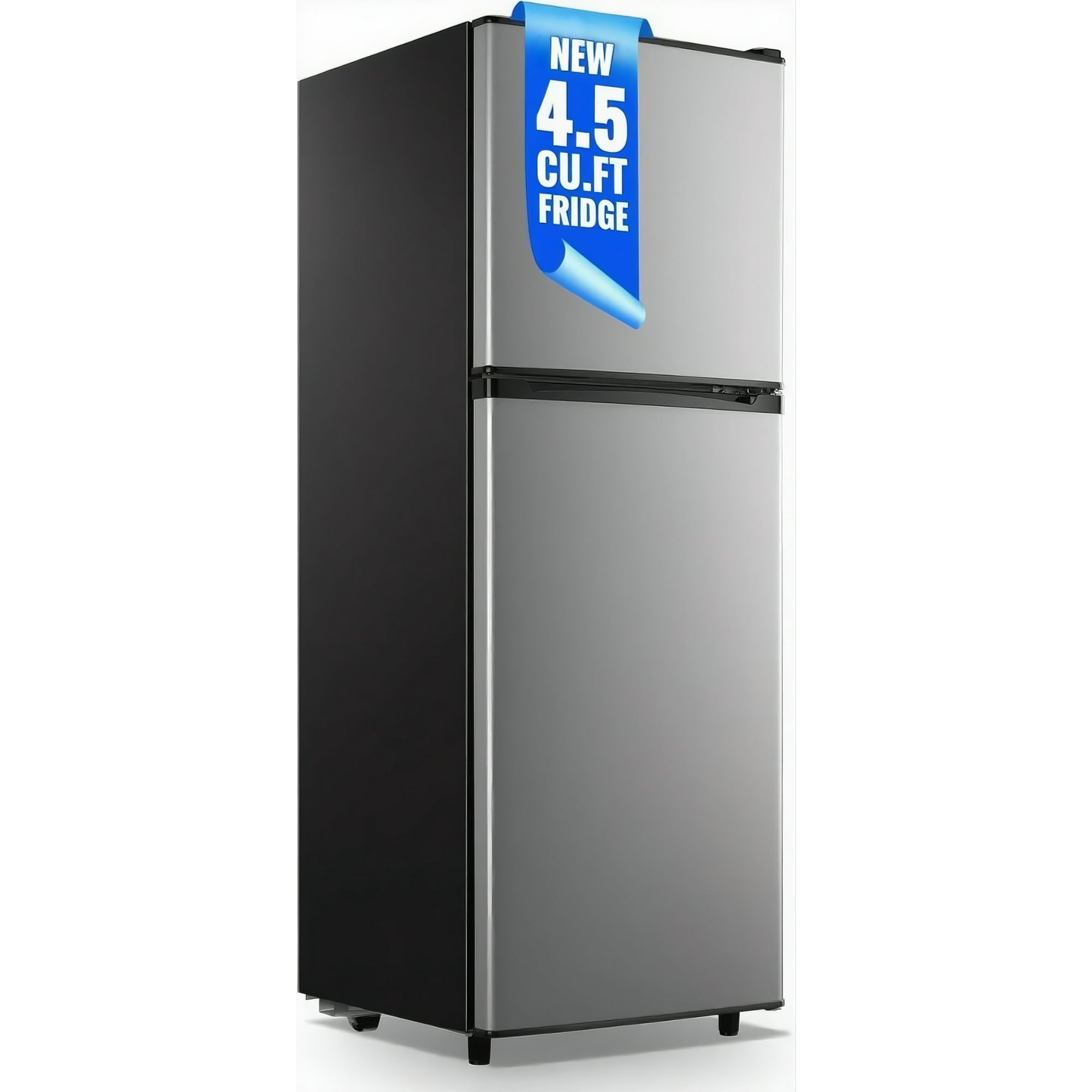 Manastin 4.5 Cu.ft Mini Refrigerator with Freezer,Small Refrigerator for Office,Kitchen,Dorm and Bedroom ,2 Doors Mini Fridge with Adjustable Shelves(Sliver)