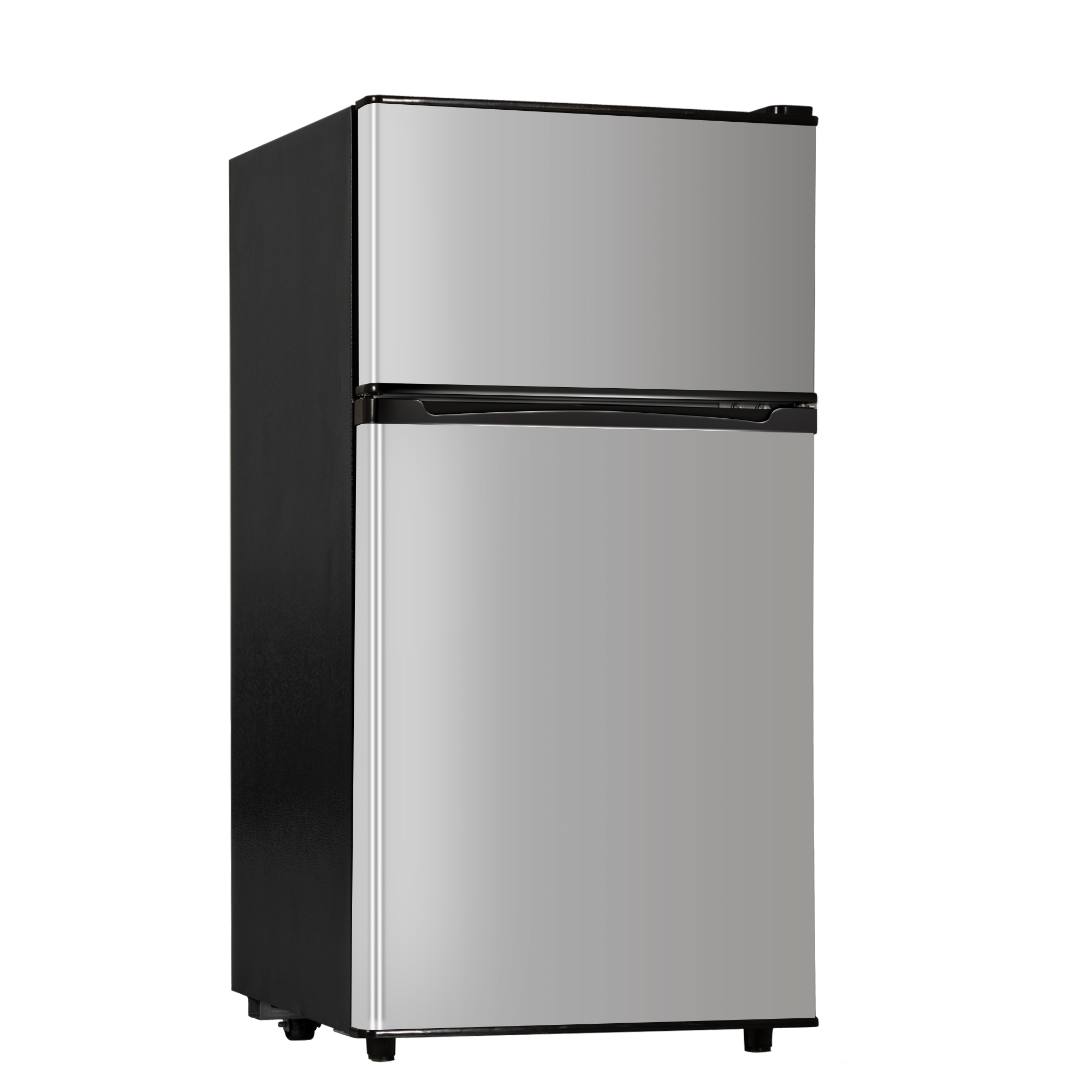 3.55 Cu.Ft Mini Fridge with Freezer, Dual-Door Compact Refrigerator for Office, Kitchen, Dorm & Bedroom, Adjustable Shelves, Silver