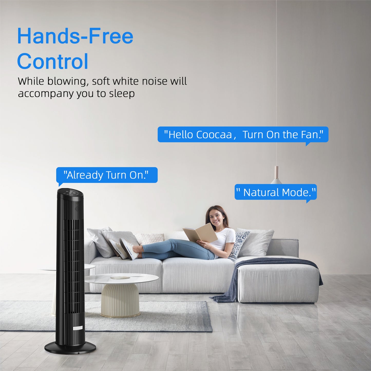 Manastin Smart Bladeless Fan with 3 Speeds 3 Modes, 90° Oscillating Tower Fan with Remote, 12H Timer, 25 ft/s, Standing Fans for Home Living Room, 25dB Quiet, Air Filter for Hair & Dust