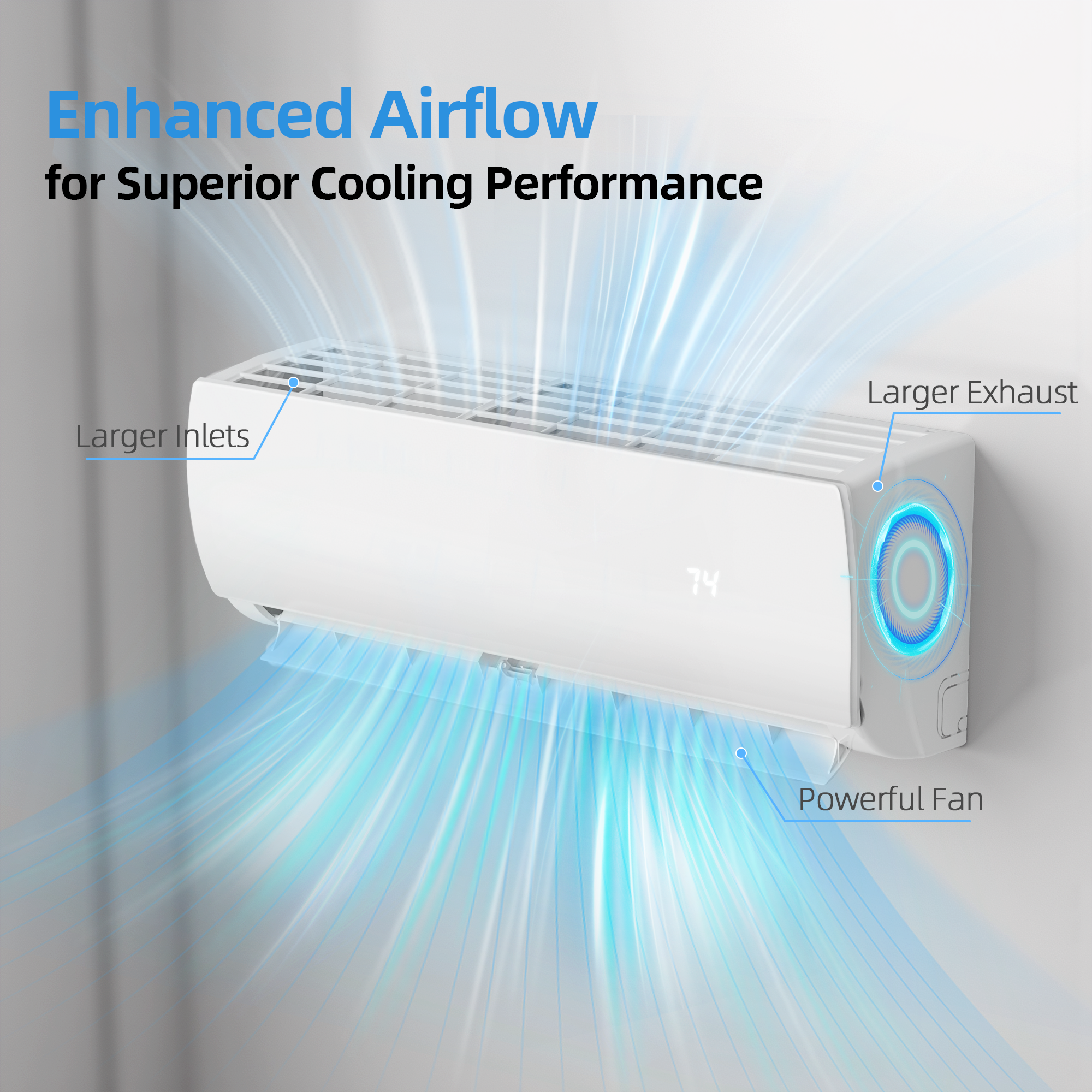 12000BTU Mini Split Air Conditioner& Heater with Inverter, Energy Efficient Inverter AC with Heat Pump, Complete Installation Kit,19 SEER2 115V AC Unit Cools Rooms up to 750 Sq. Ft,  White