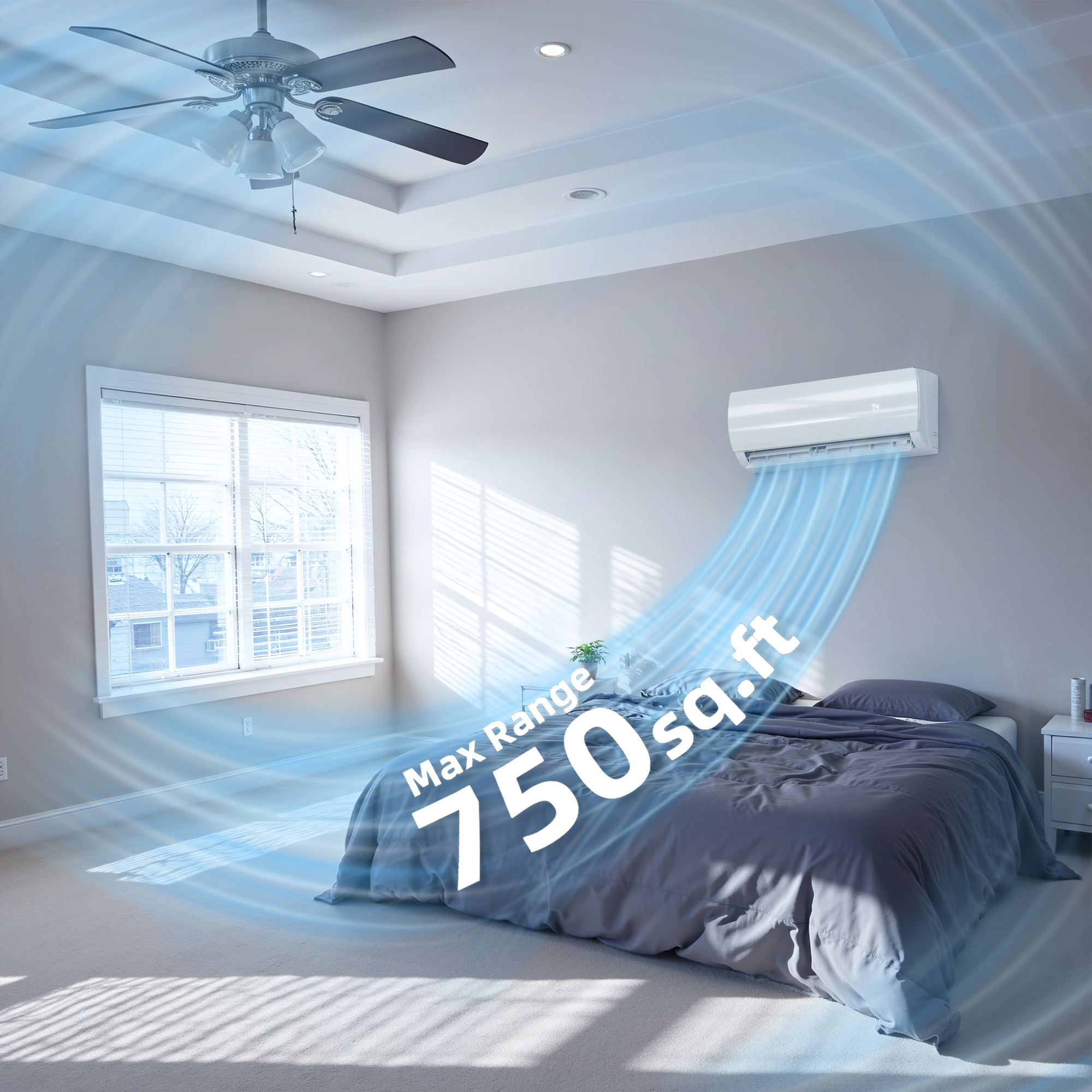 12000BTU Mini Split Air Conditioner& Heater with Inverter, Energy Efficient Inverter AC with Heat Pump, Complete Installation Kit,19 SEER2 115V AC Unit Cools Rooms up to 750 Sq. Ft,  White