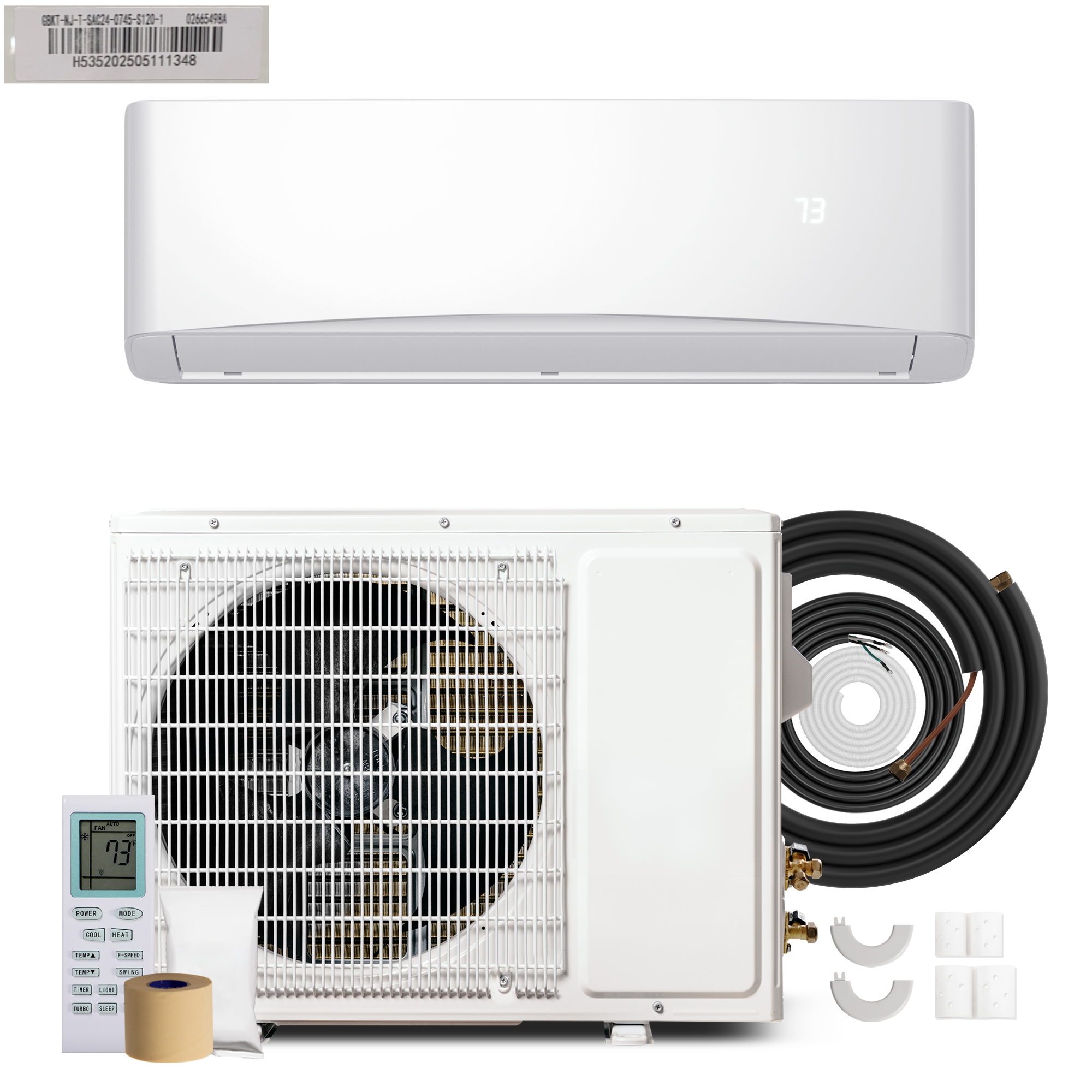 12000BTU Mini Split Air Conditioner& Heater with Inverter, Energy Efficient Inverter AC with Heat Pump, Complete Installation Kit,17 SEER2 115V AC Unit Cools Rooms up to 750 Sq. Ft,  White