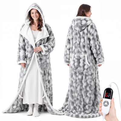 Wearable Heated Blanket with Sleeves & Foot Pocket