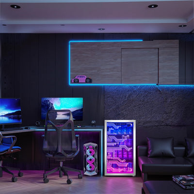 Manastin Beverage Fridge with LED Light BR24-2