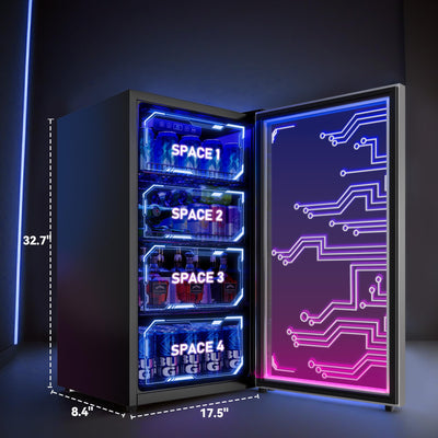 Manastin Beverage Fridge with LED Light BR24-3