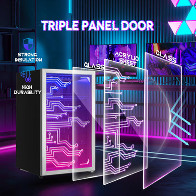 Manastin Beverage Fridge with LED Light BR24-4