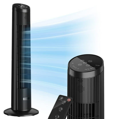 Manastin Smart Bladeless Fan with 3 Speeds 3 Modes, 90° Oscillating Tower Fan with Remote, 12H Timer, 25 ft/s, Standing Fans for Home Living Room, 25dB Quiet, Air Filter for Hair & Dust