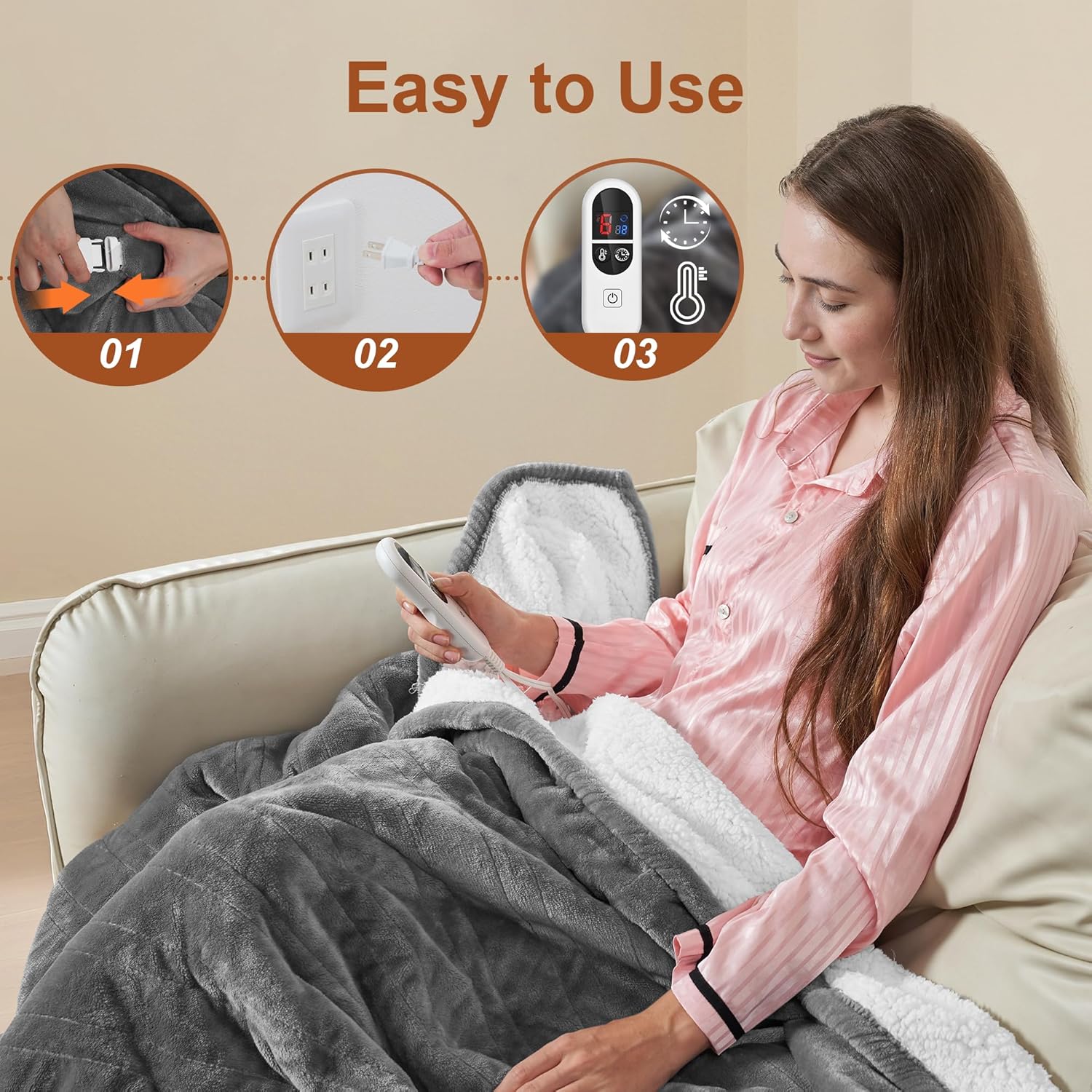Electric Blanket Heated Throw KT01