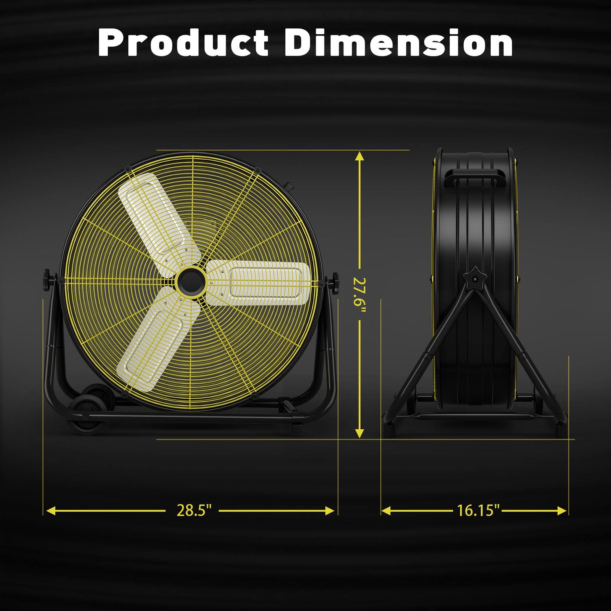 Industrial Drum Fan BKF25 Product dimension