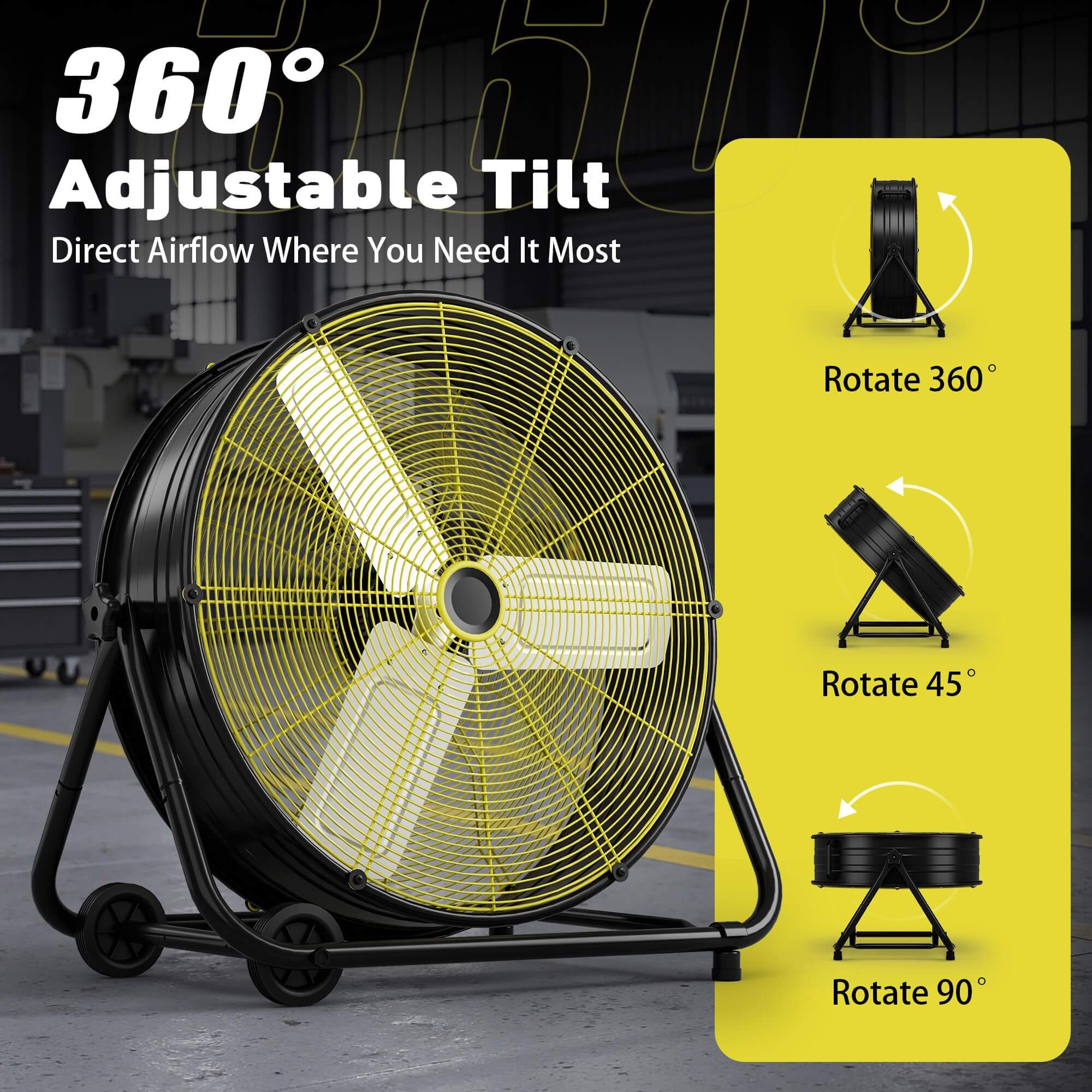 Industrial Drum Fan BKF25 360° adjustable Tilt
