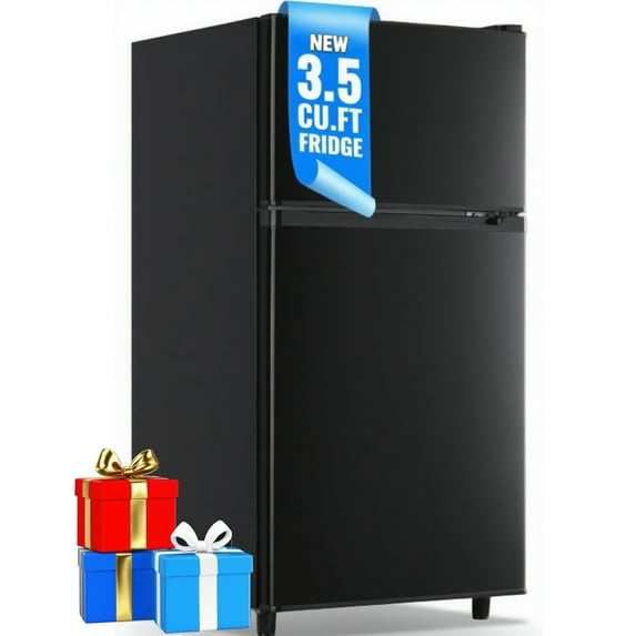 Manastin 3.5 Cu.Ft Mini Fridge with Freezer – Quiet, Energy-Efficient, and Space-Smart, Black