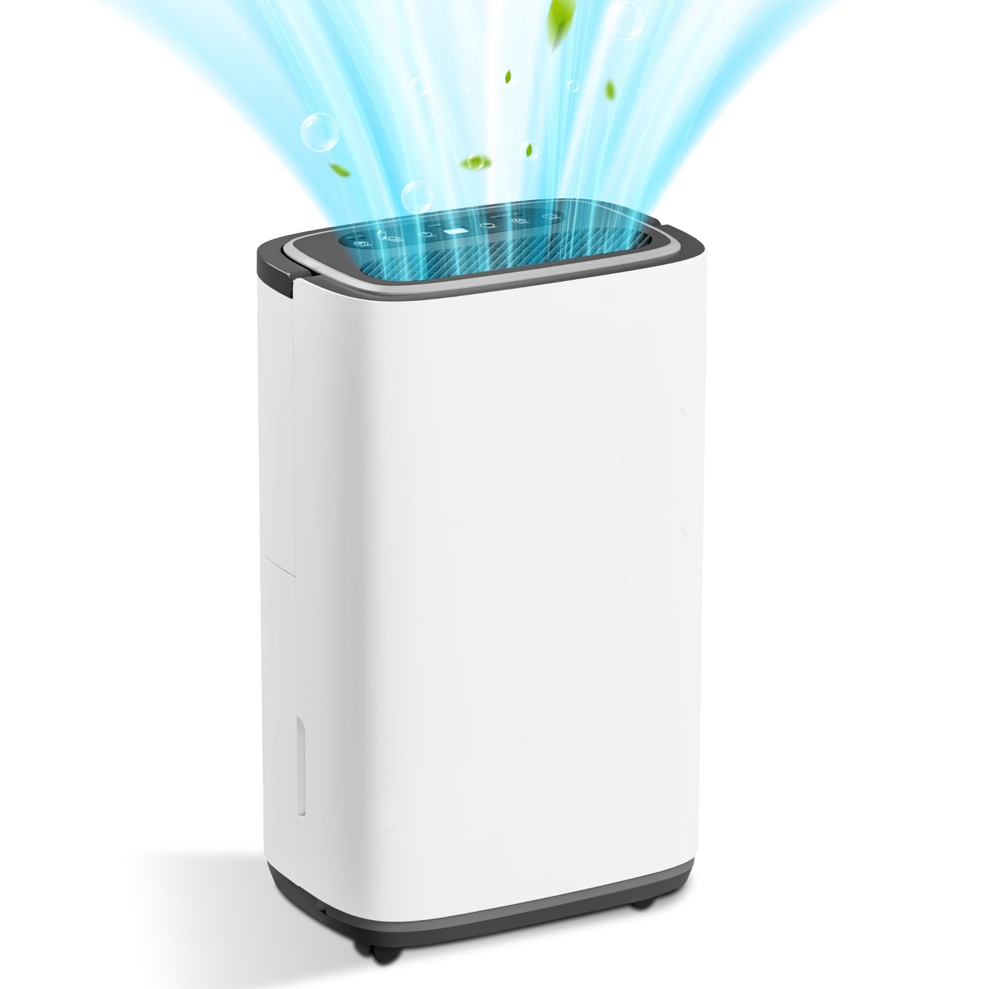 Manastin 30 pint dehumidifier for 2,500 sq. ft. with drain and 0.6 gallon tank for basement, bedroom, garage, bathroom