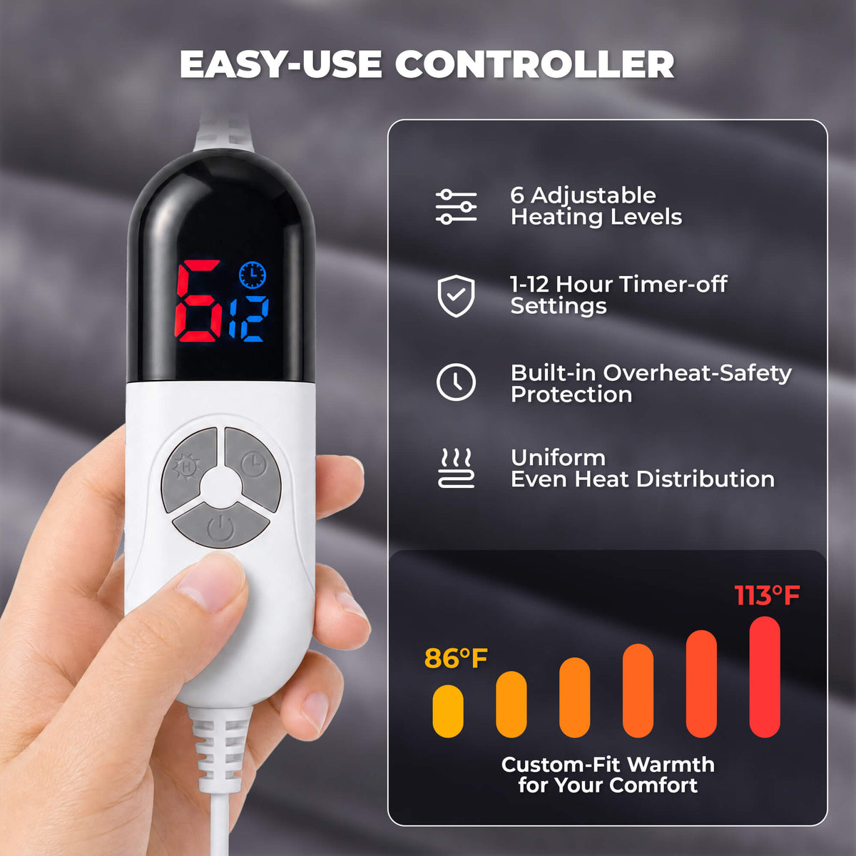 Wearable Heated Blanket with Sleeves & Foot Pocket