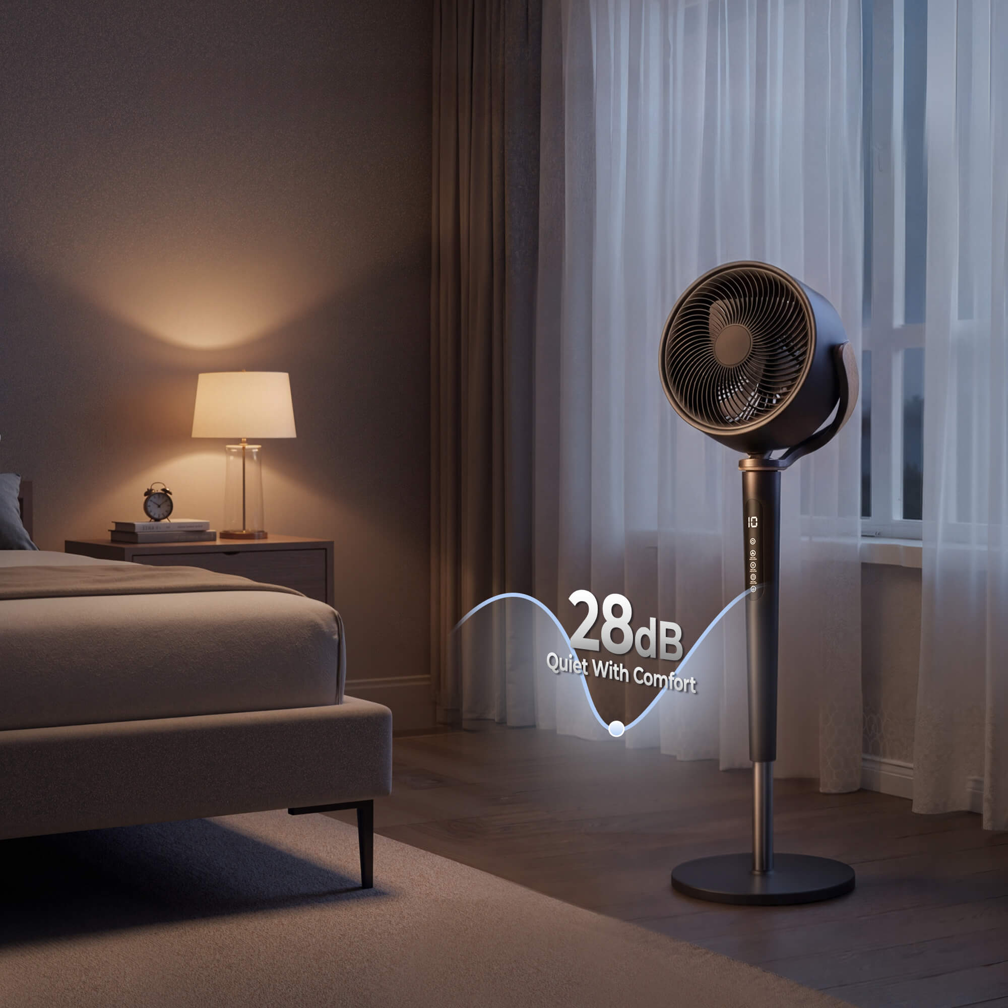 Manastin Oscillating Fan 28 dB Whisper Quiet