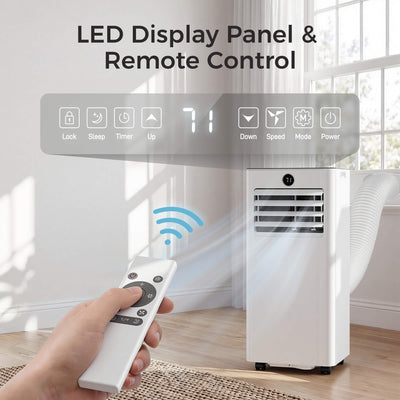 Portable Air Conditioner PAC25 LED display and remote control