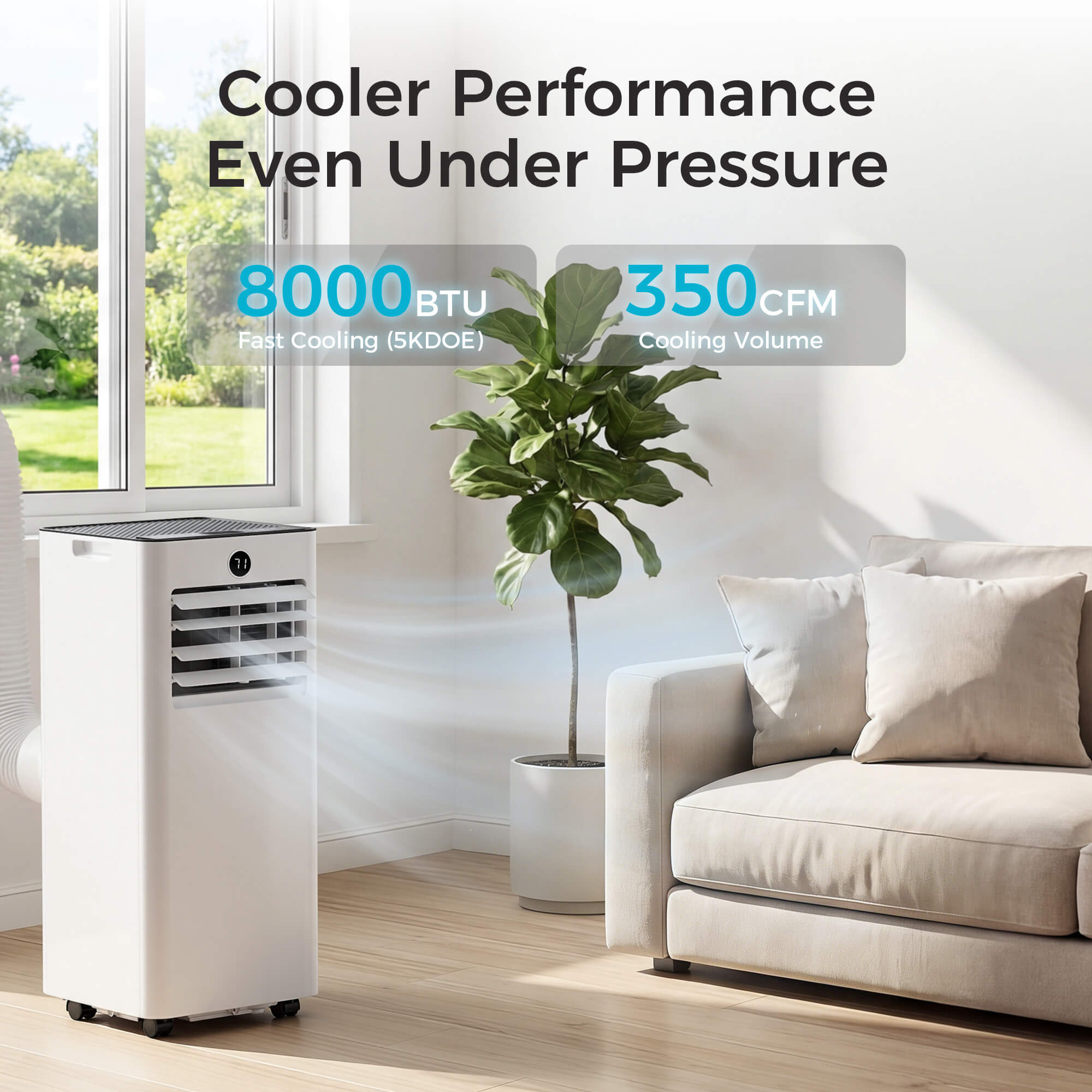 Portable Air Conditioner PAC25 Cooler performance 8000BTU