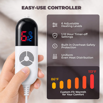 Wearable Heated Blanket with Sleeves & Foot Pocket