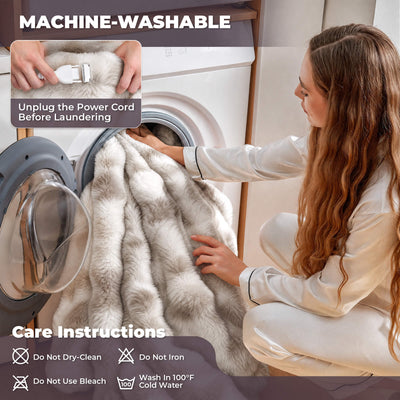 Wearable Heated Blanket with Sleeves & Foot Pocket