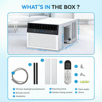 Window Air Conditioner WAC25 - U Shaped what's in the box